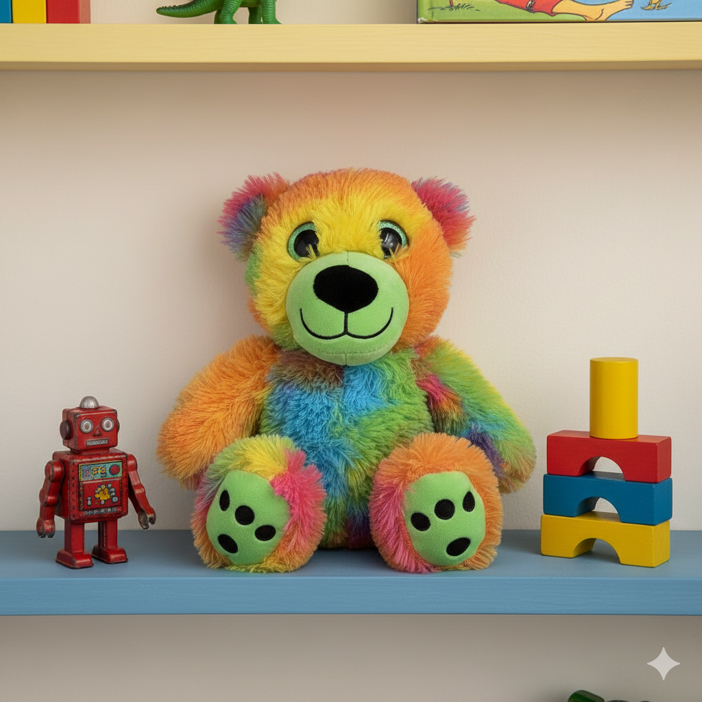 Rainbow Teddy Bear Plush Toy