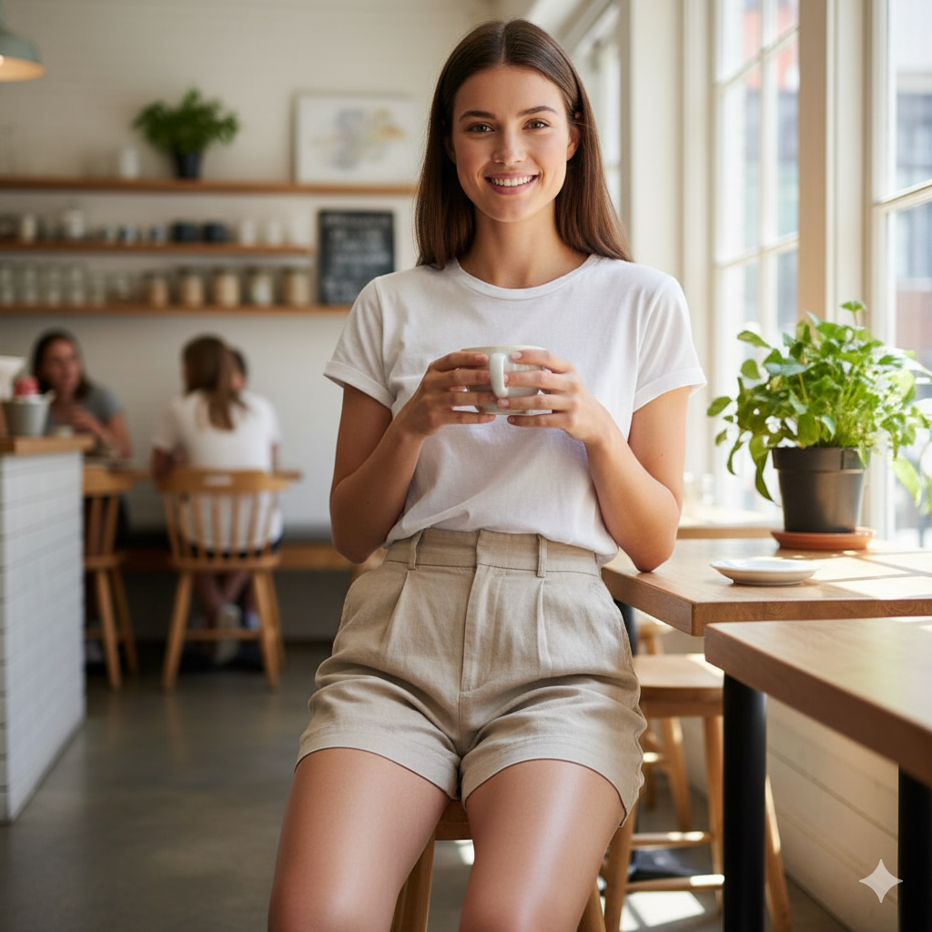 Aere Women's Beige Shorts