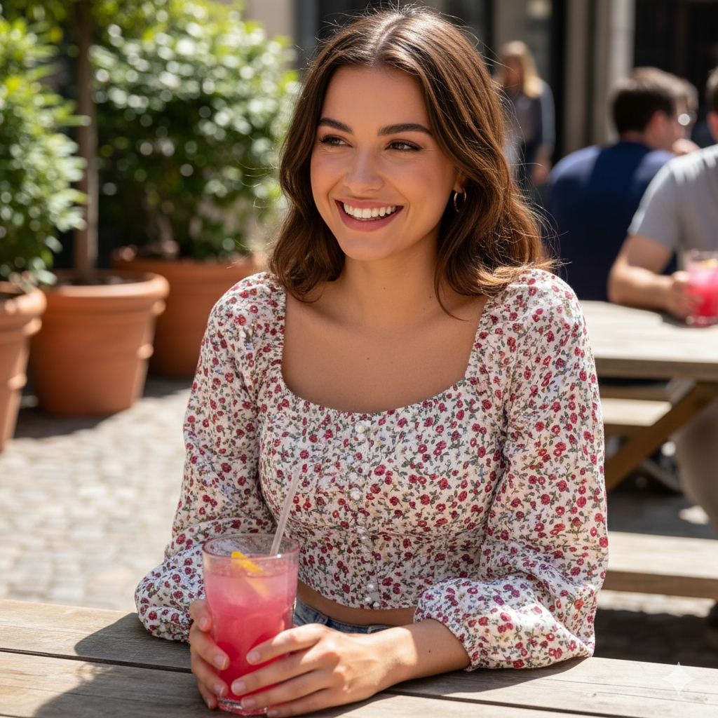 Nunui Red Floral Crop Top
