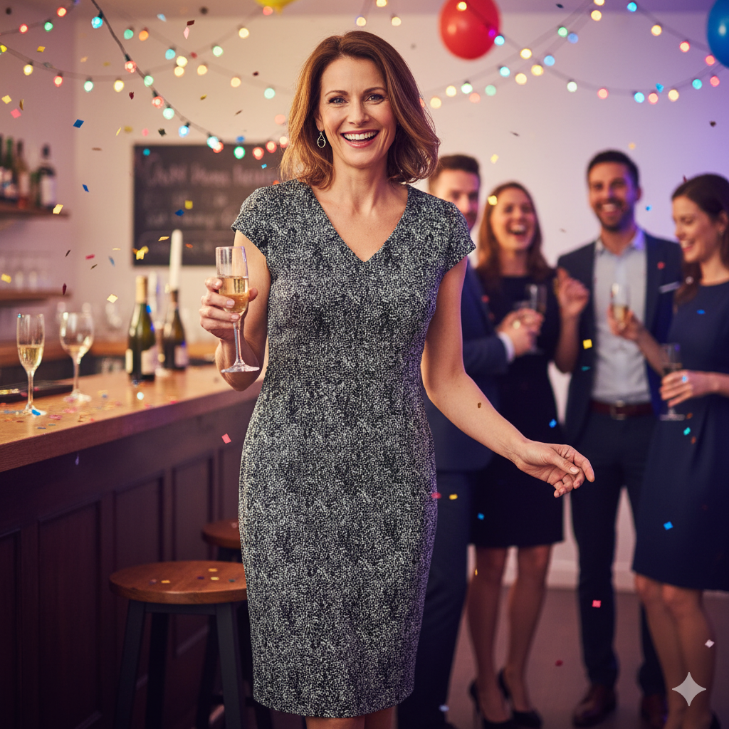 Betsey Johnson Silver & Black Party Dress