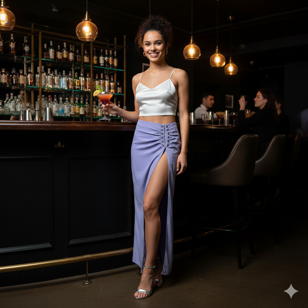 Runway By Rozalia Lilac Draped Skirt