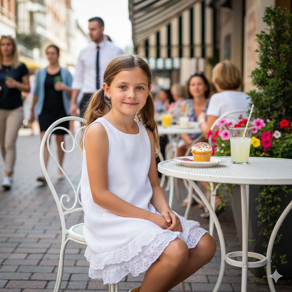 Ralph Lauren Girls White Frill Dress