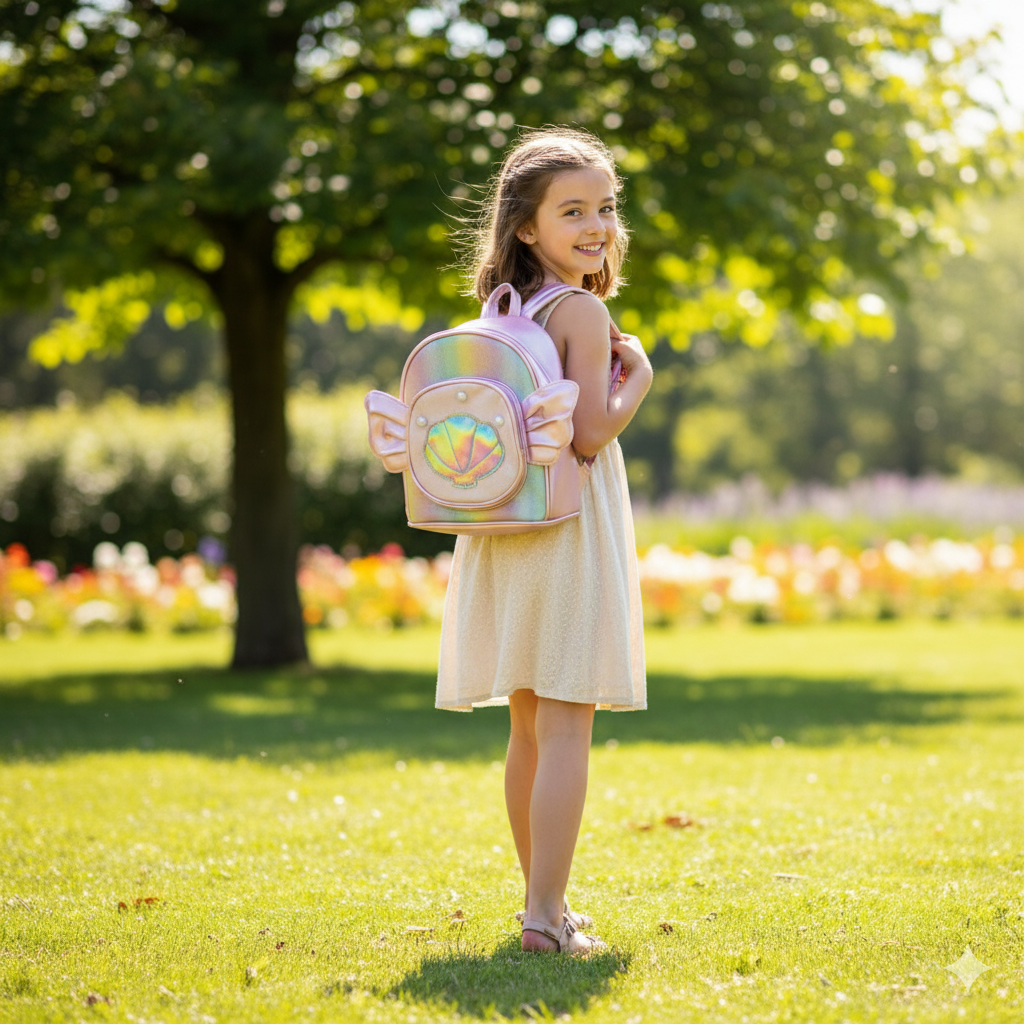 Pink Shimmer Sea Shell Backpack