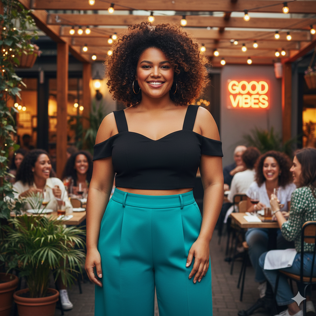 Madison Square Black Crop Top (New)