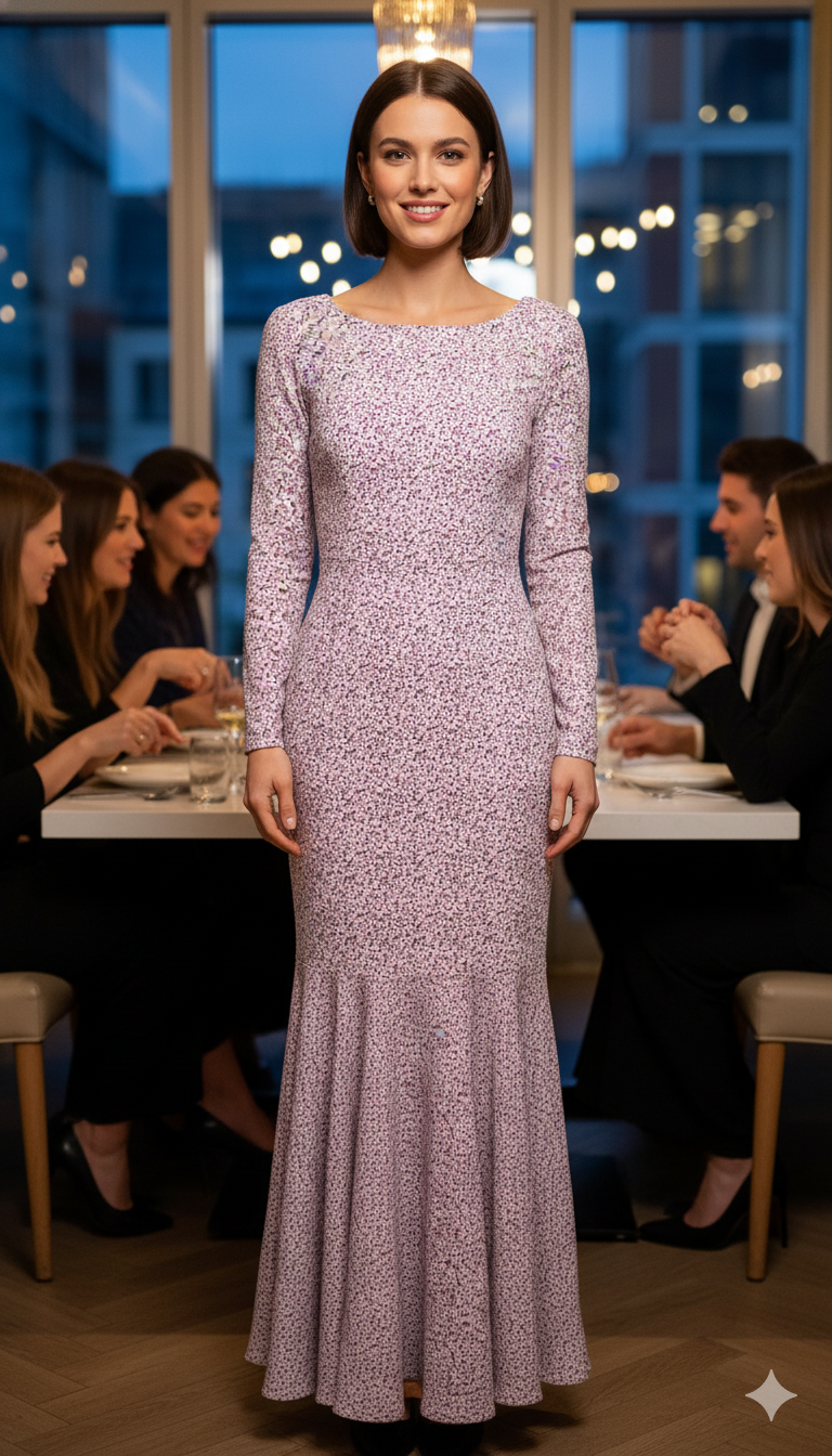 The Silky Thread Pink Floral Long Sleeve Dress