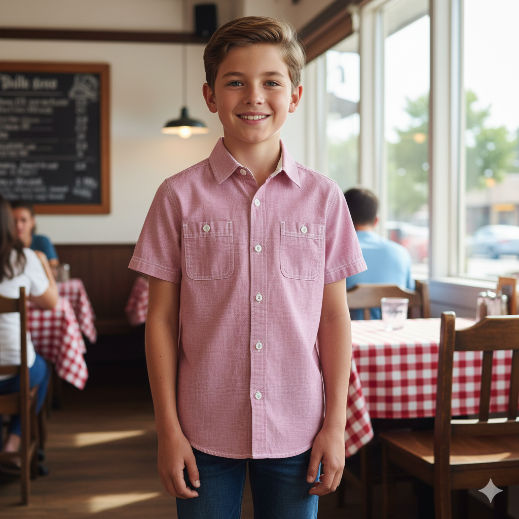 World Industries Boys Pink Long Sleeve Dress Shirt