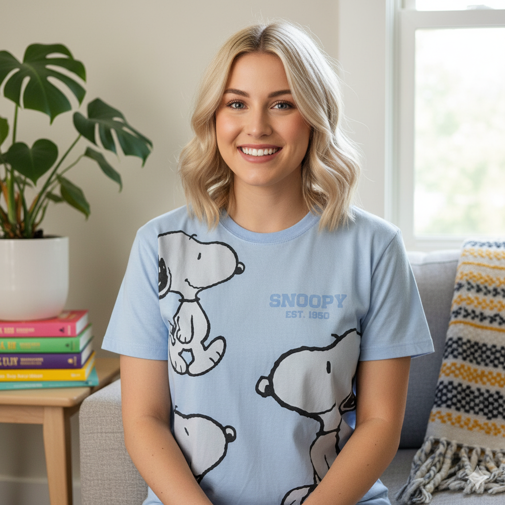 Snoopy Blue Loose T-shirt