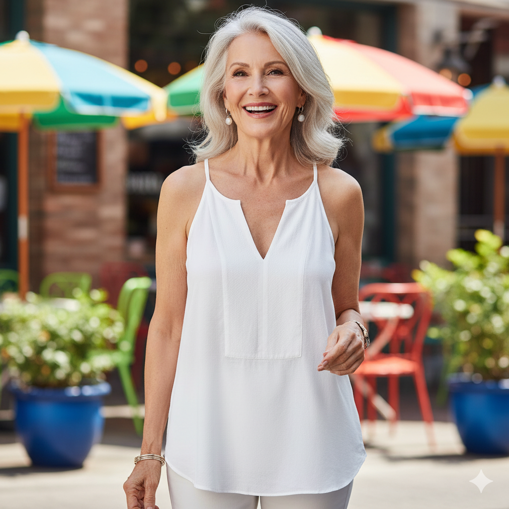 BCBG Maxazria White Sleeveless Top