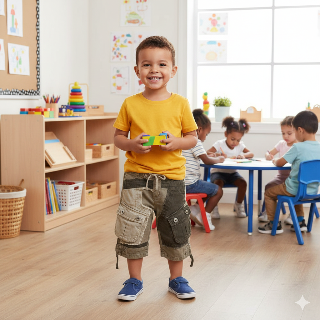 Fred Army Green Boys Shorts
