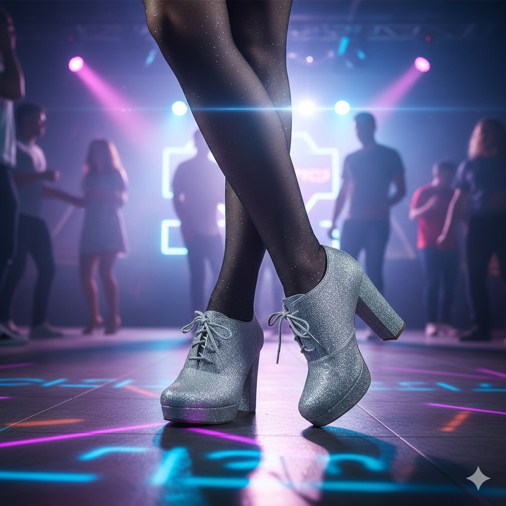 Silver Glitter High Heels