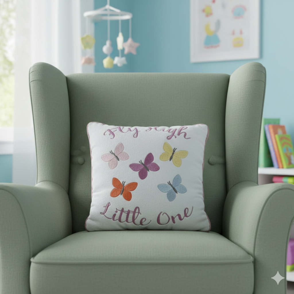 The Peanutshell Decor Embroided Pillow