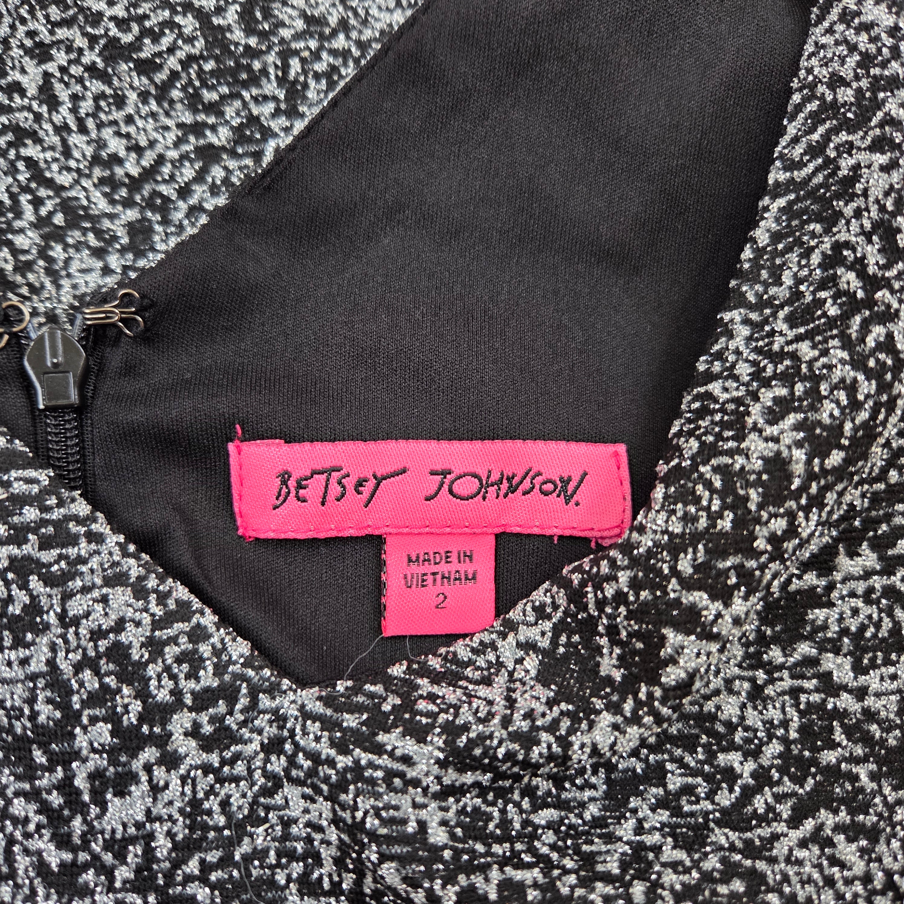 Betsey Johnson Silver & Black Party Dress