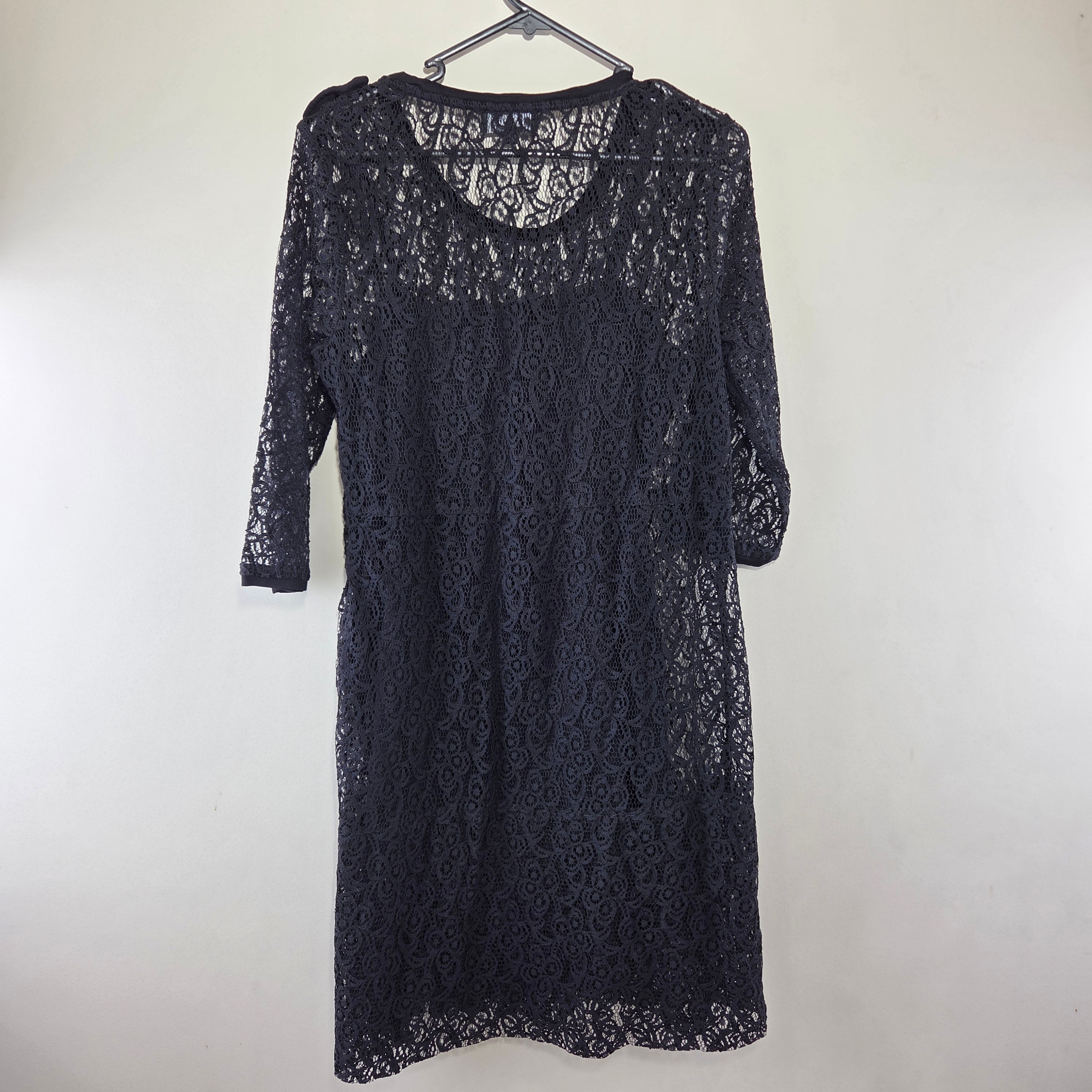 Eva Kayan Black Lace 3/4 Sleeve Dress