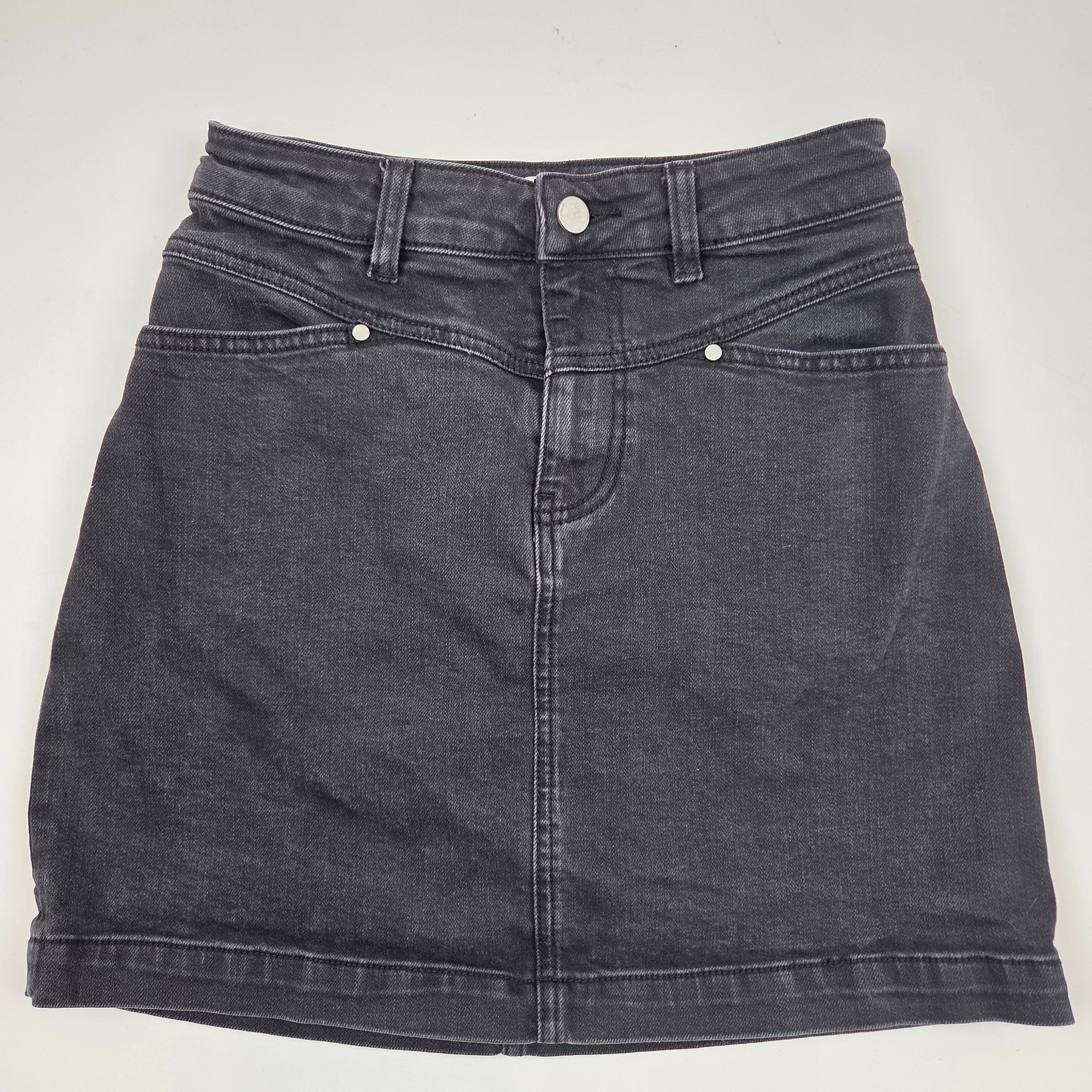 Seed Faded Black Denim Skirt