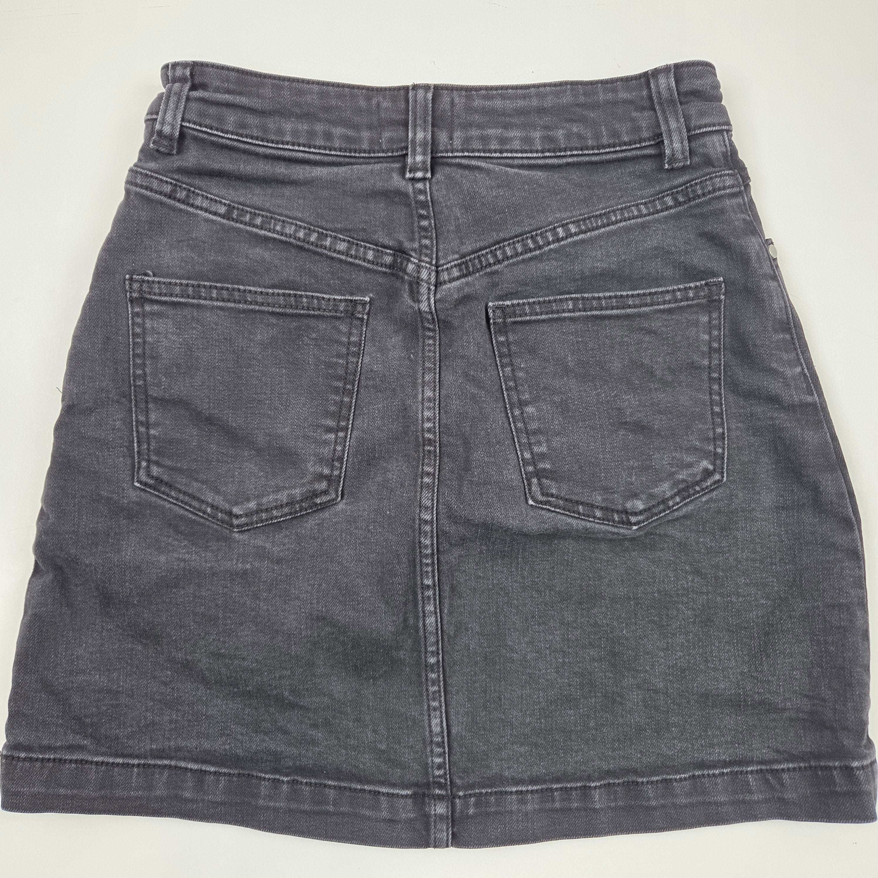 Seed Faded Black Denim Skirt
