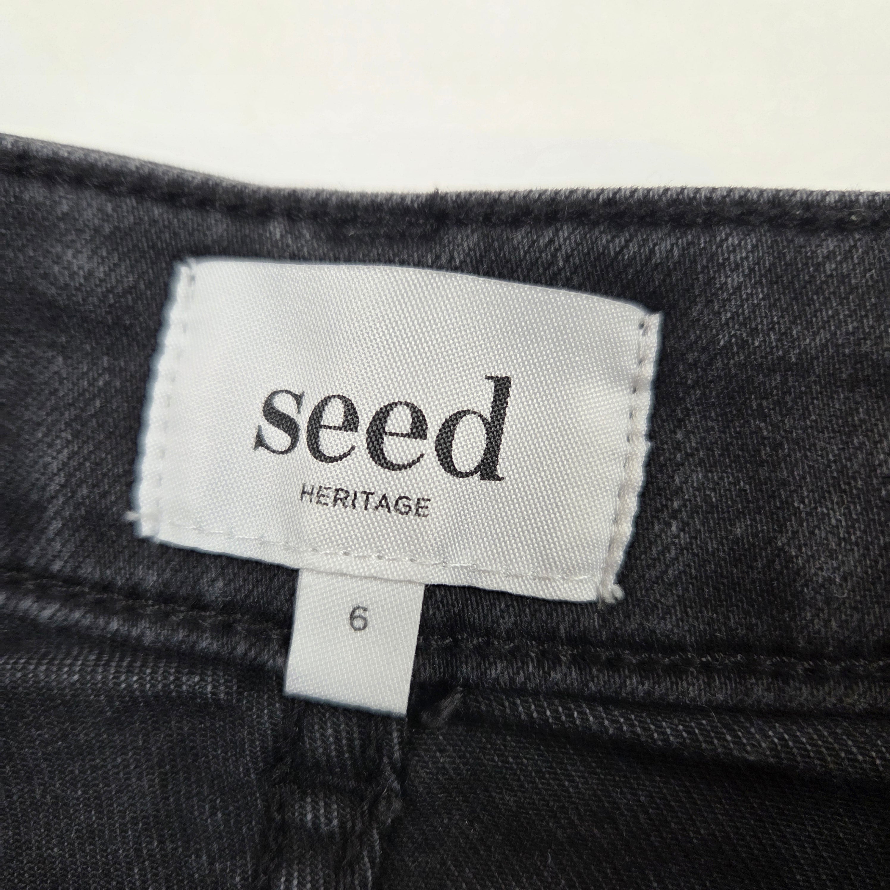 Seed Faded Black Denim Skirt
