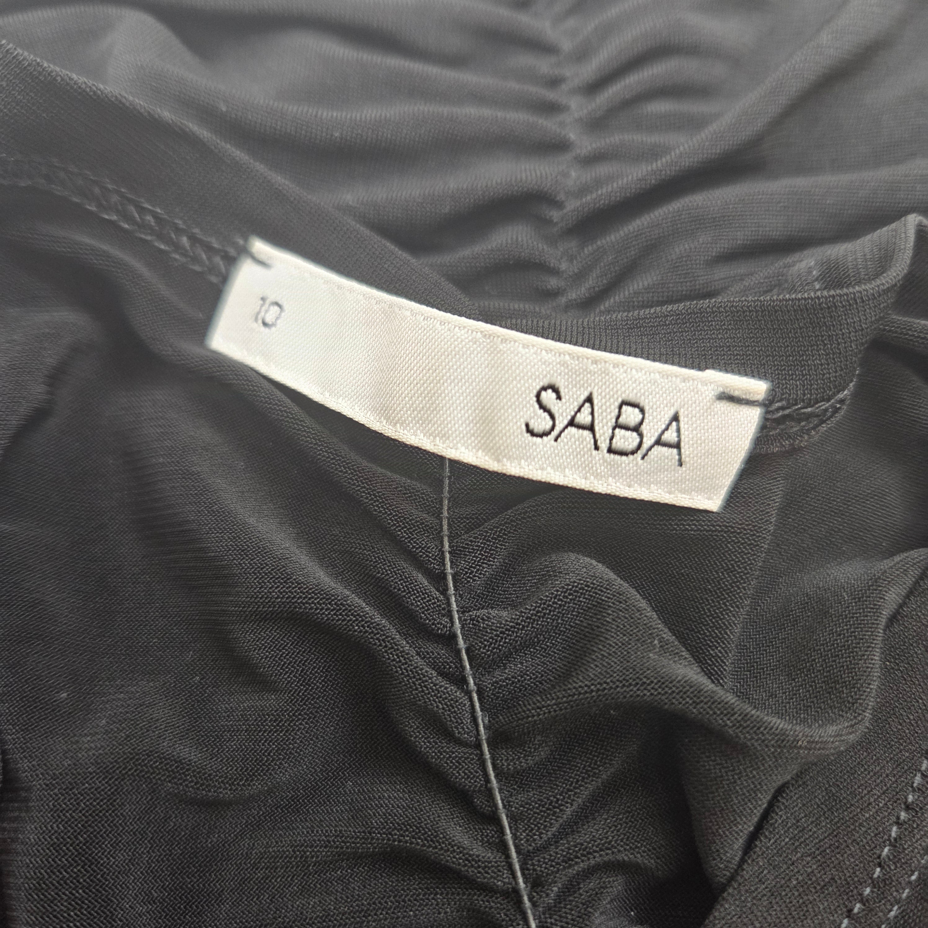 Saba Gathered Black Top