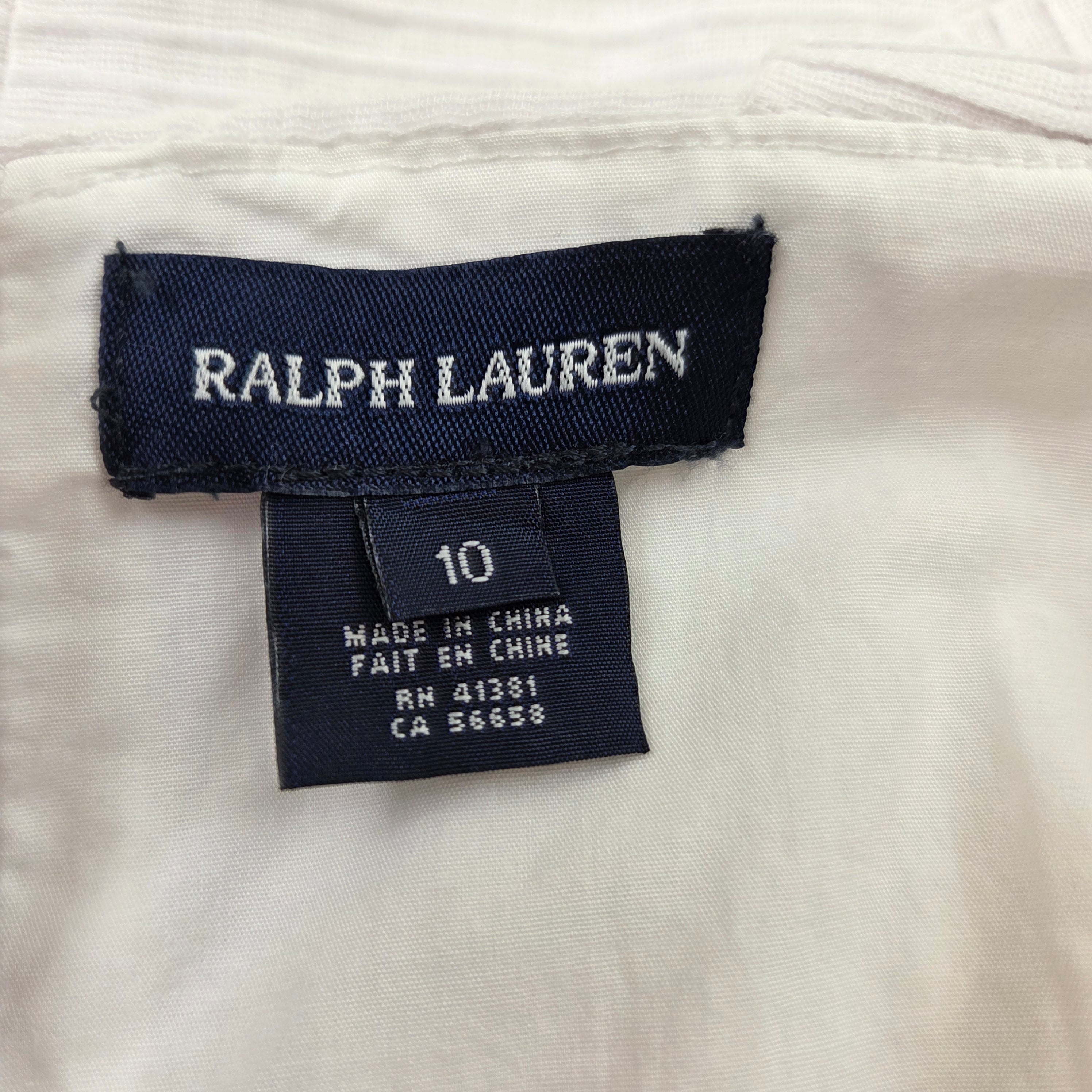 Ralph Lauren Girls White Frill Dress