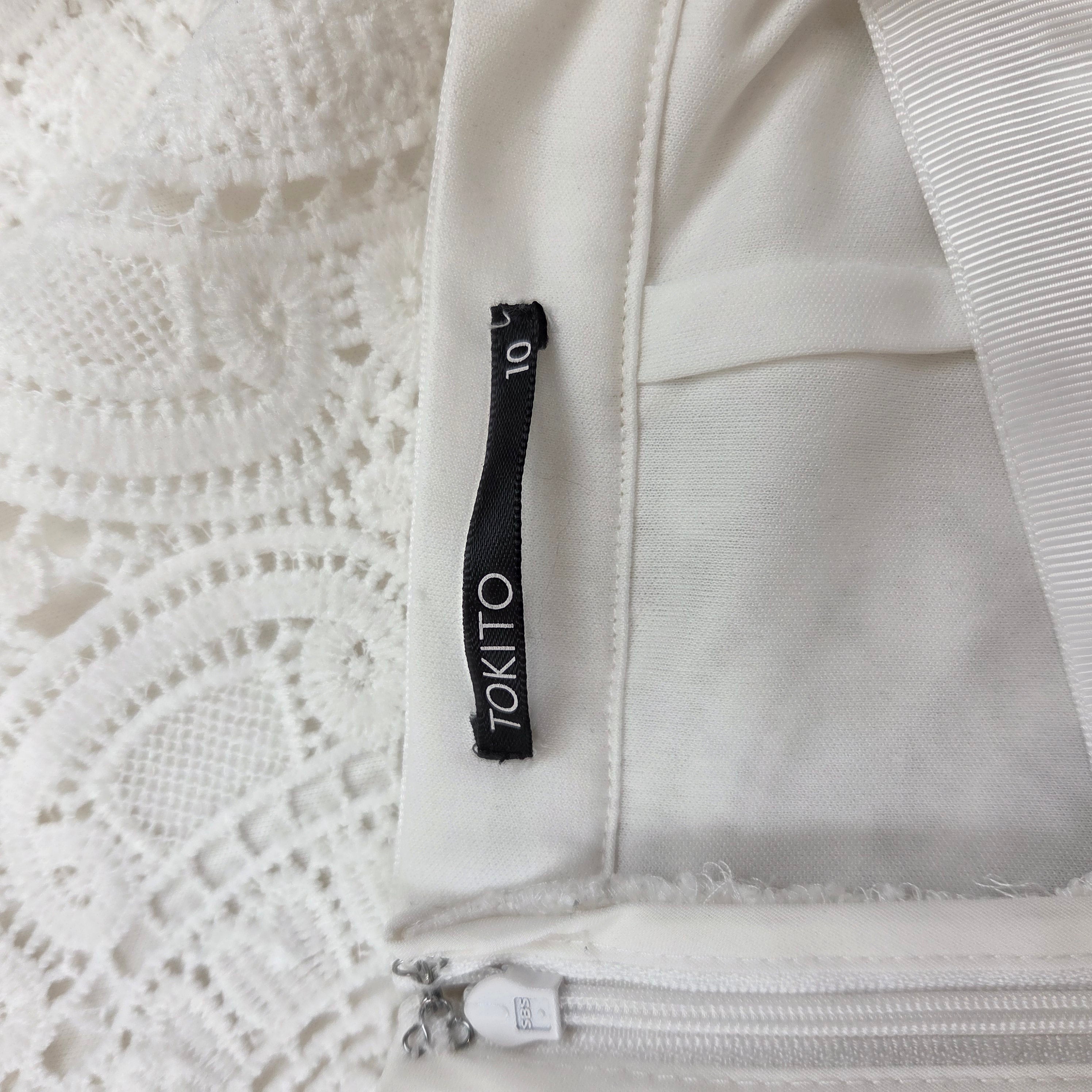 Tokito White Lace Pencil Skirt