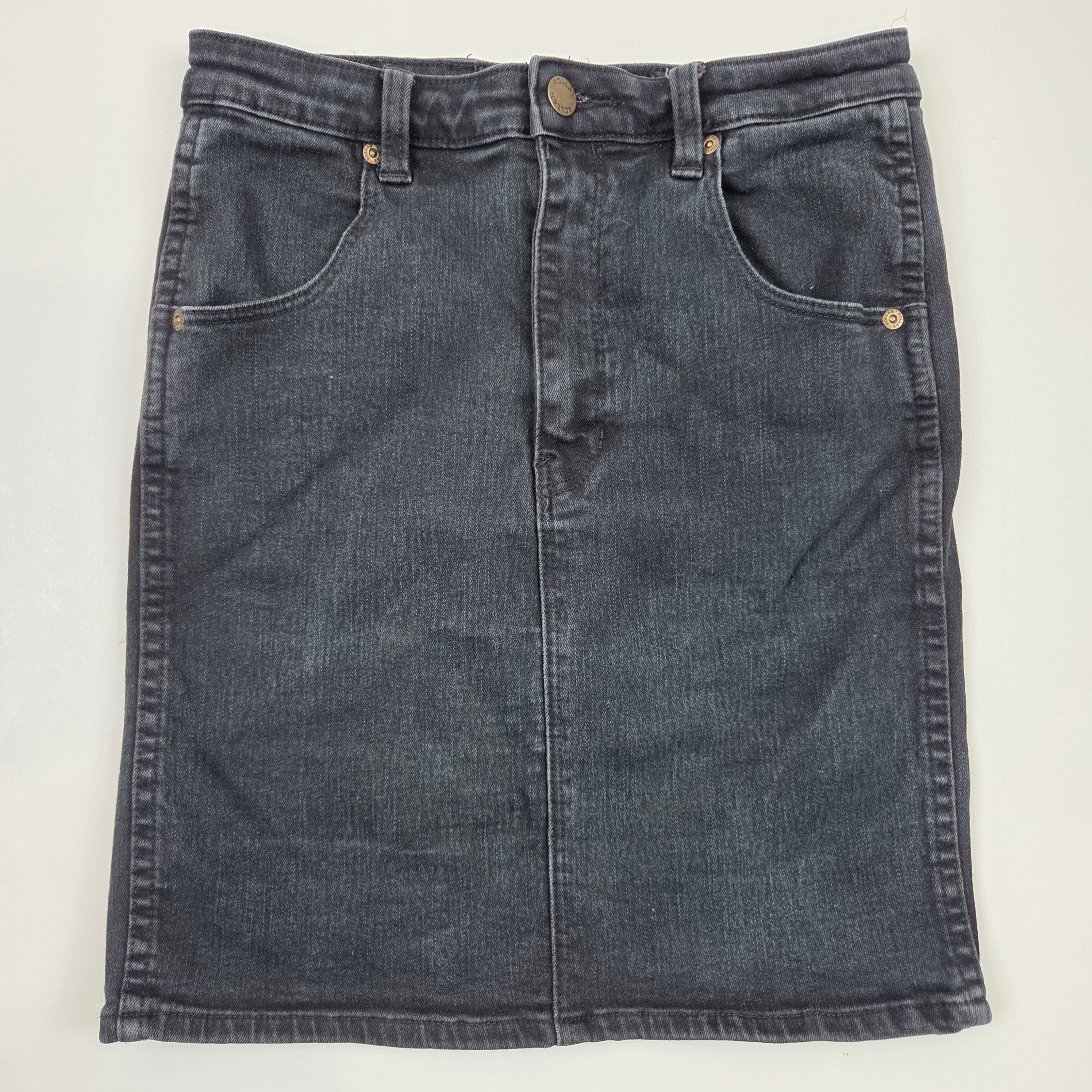 Rollas Black Denim Skirt