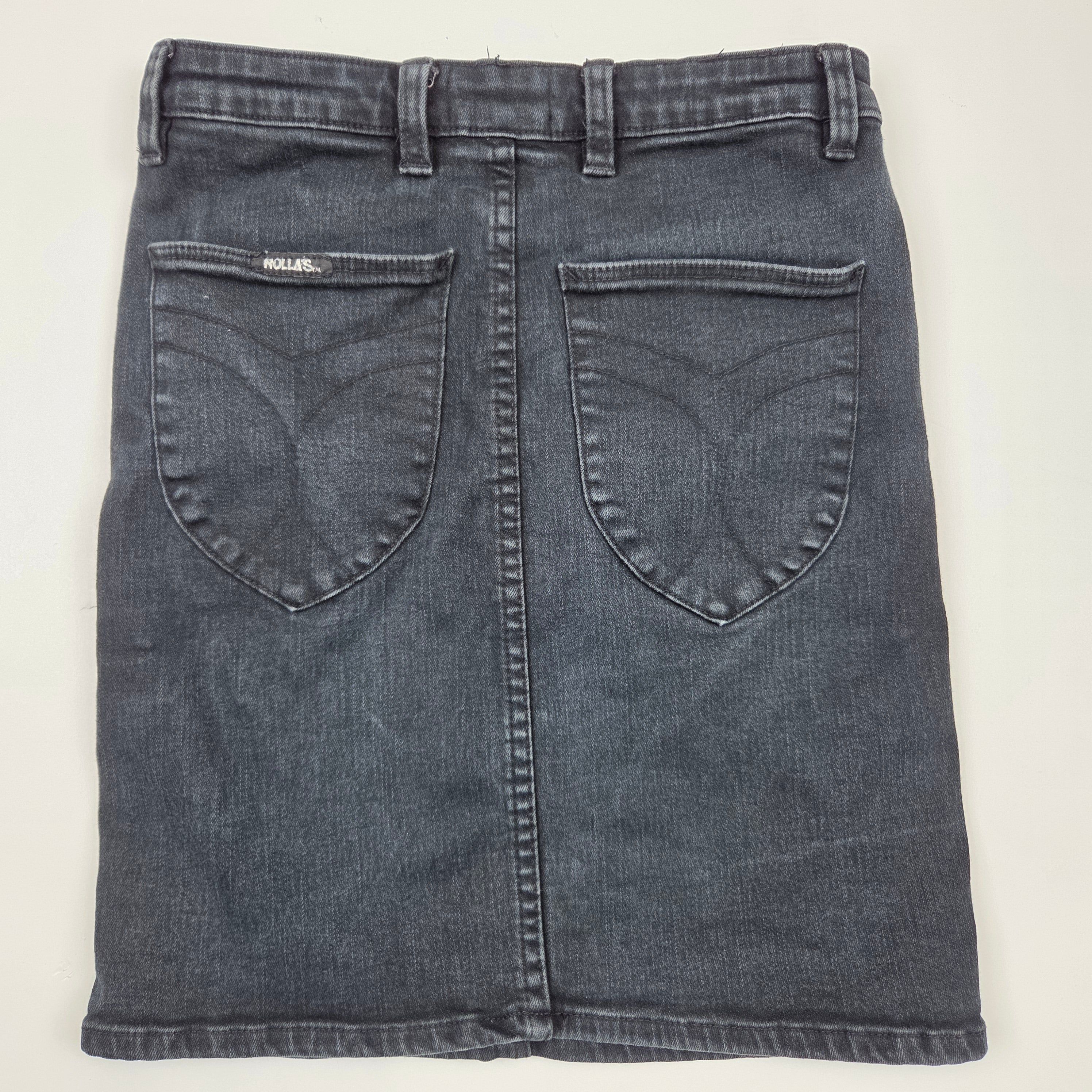 Rollas Black Denim Skirt