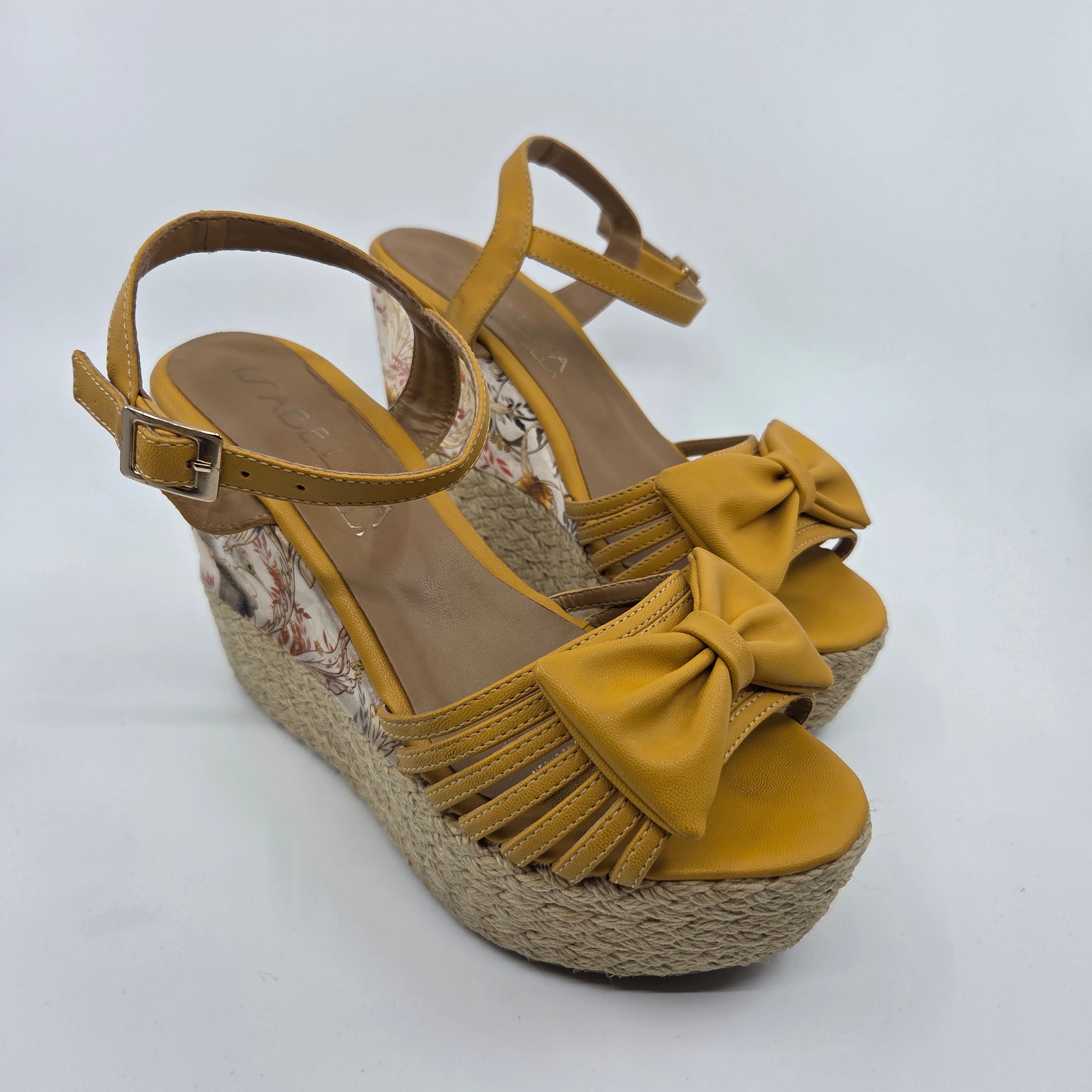 Isabella Bella Mustard Wedge Shoes