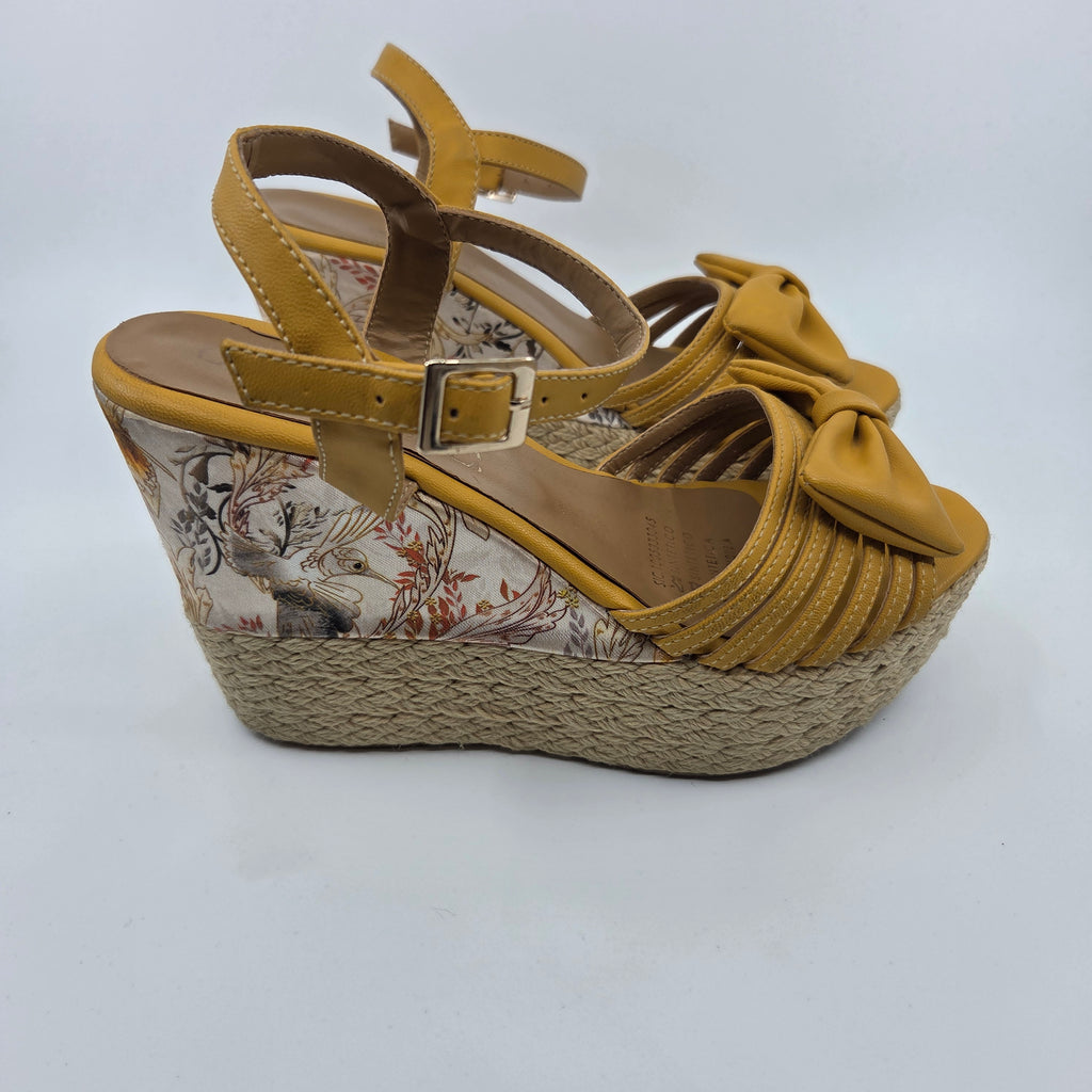 Isabella Bella Mustard Wedge Shoes