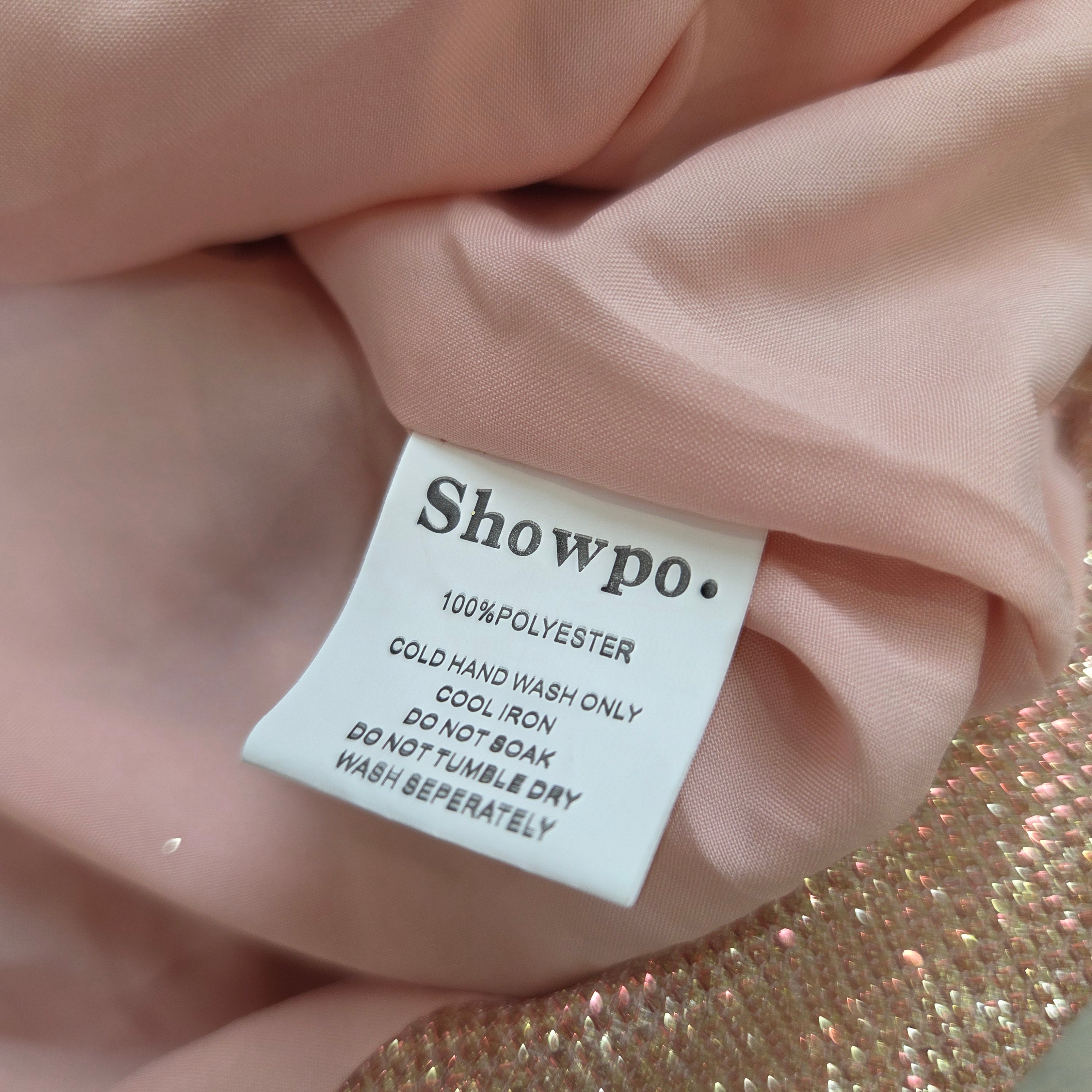 Showpo Rouched Metallic Halter Dress (New)