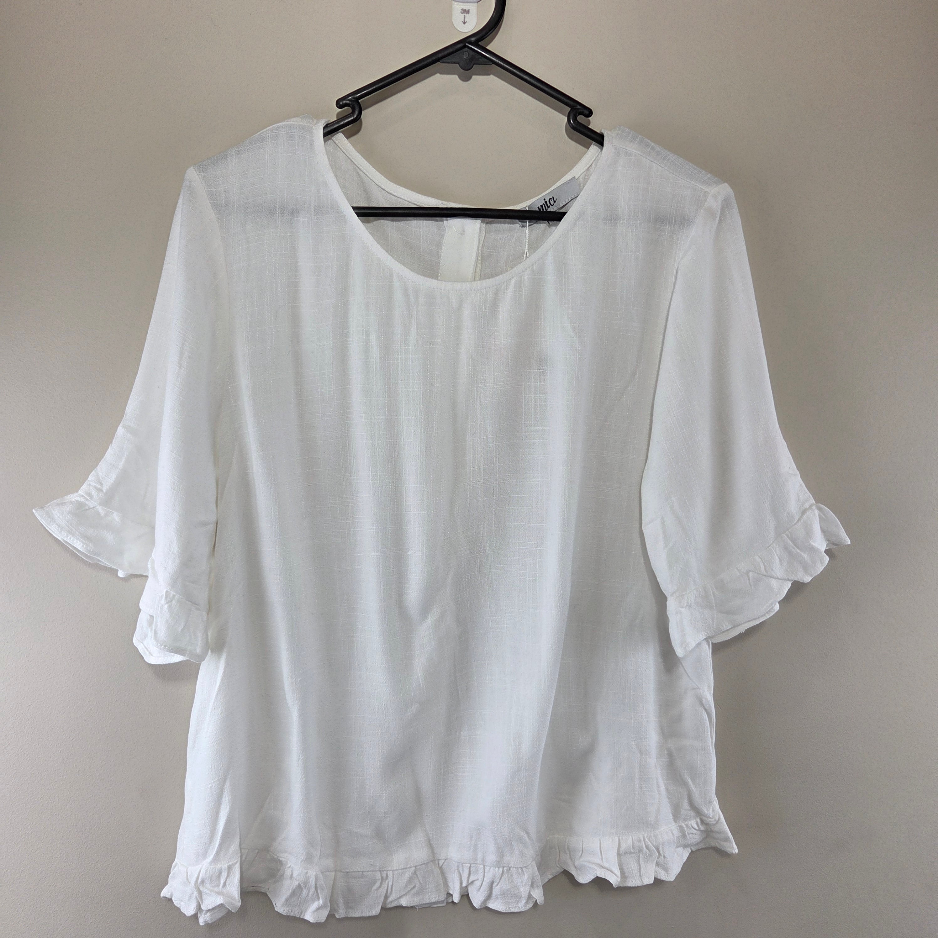 Mia 3/4 Sleeve White Top