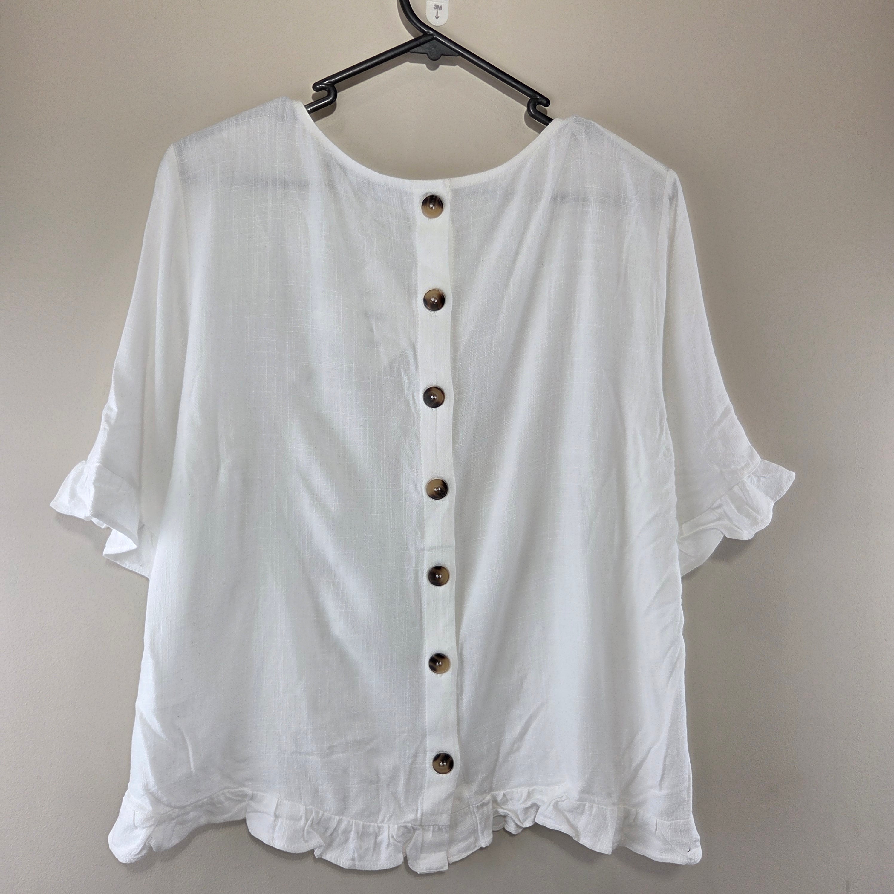 Mia 3/4 Sleeve White Top