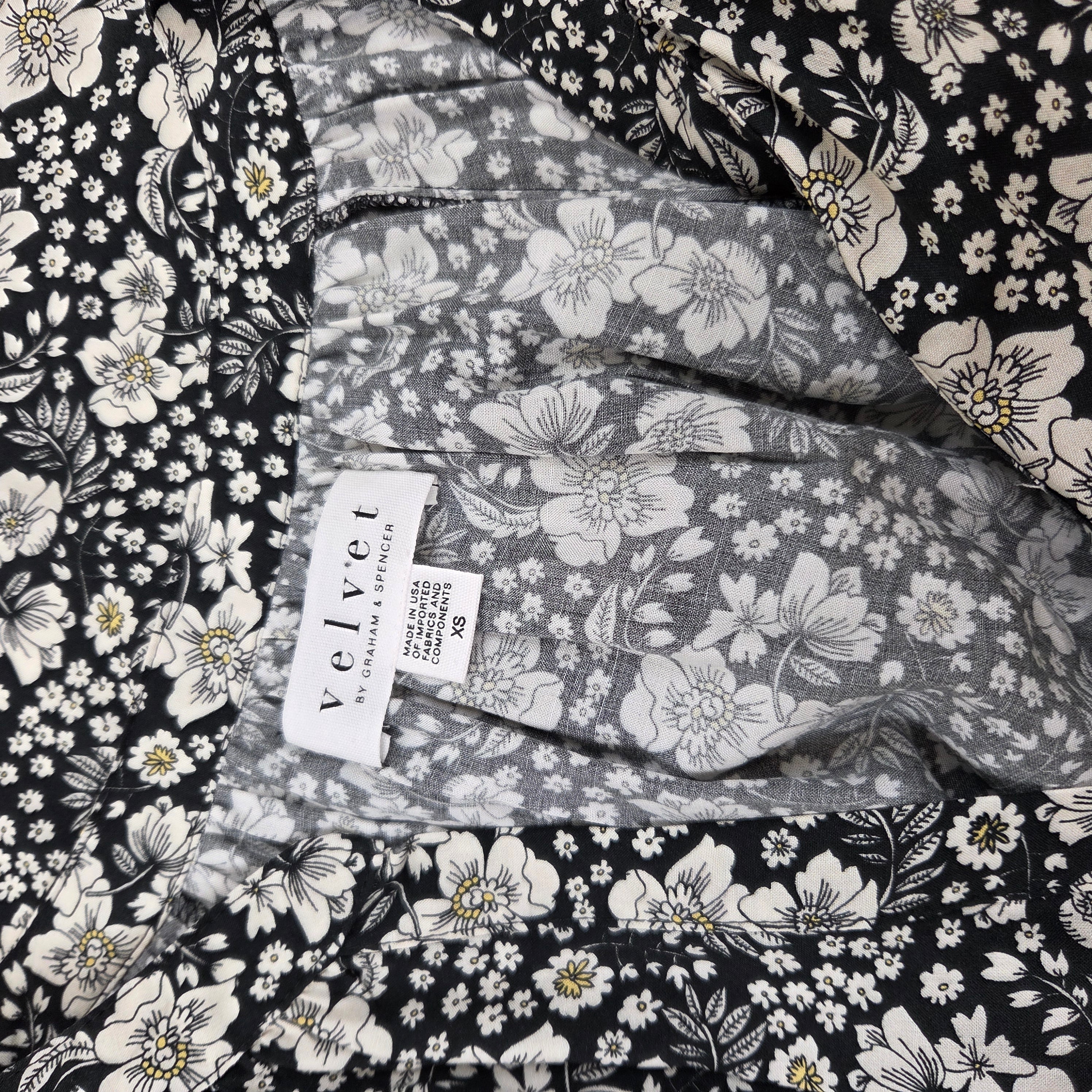 Velvet by Graham & Spencer Black Floral Top