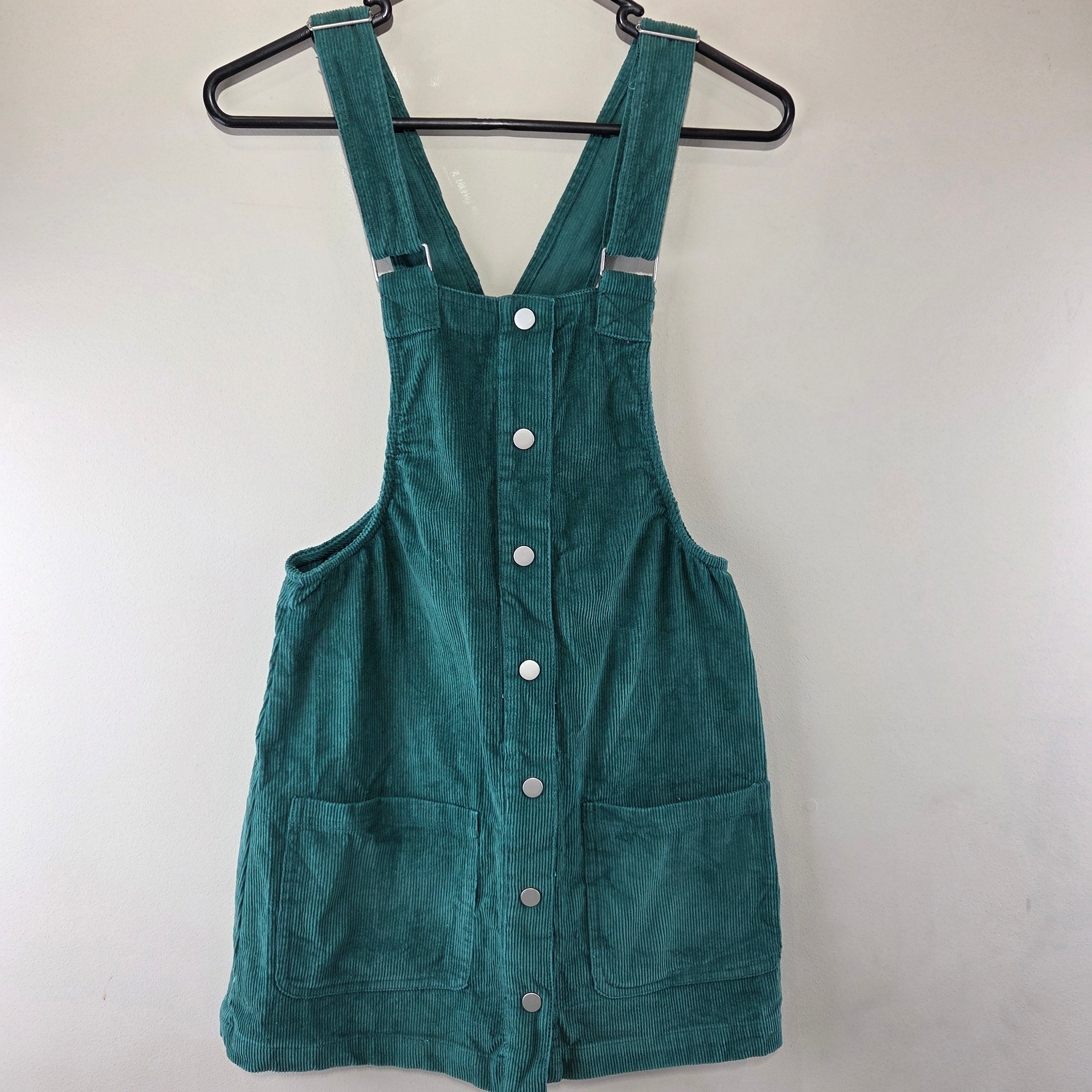 Paper Heart Dark Green Overalls Dress