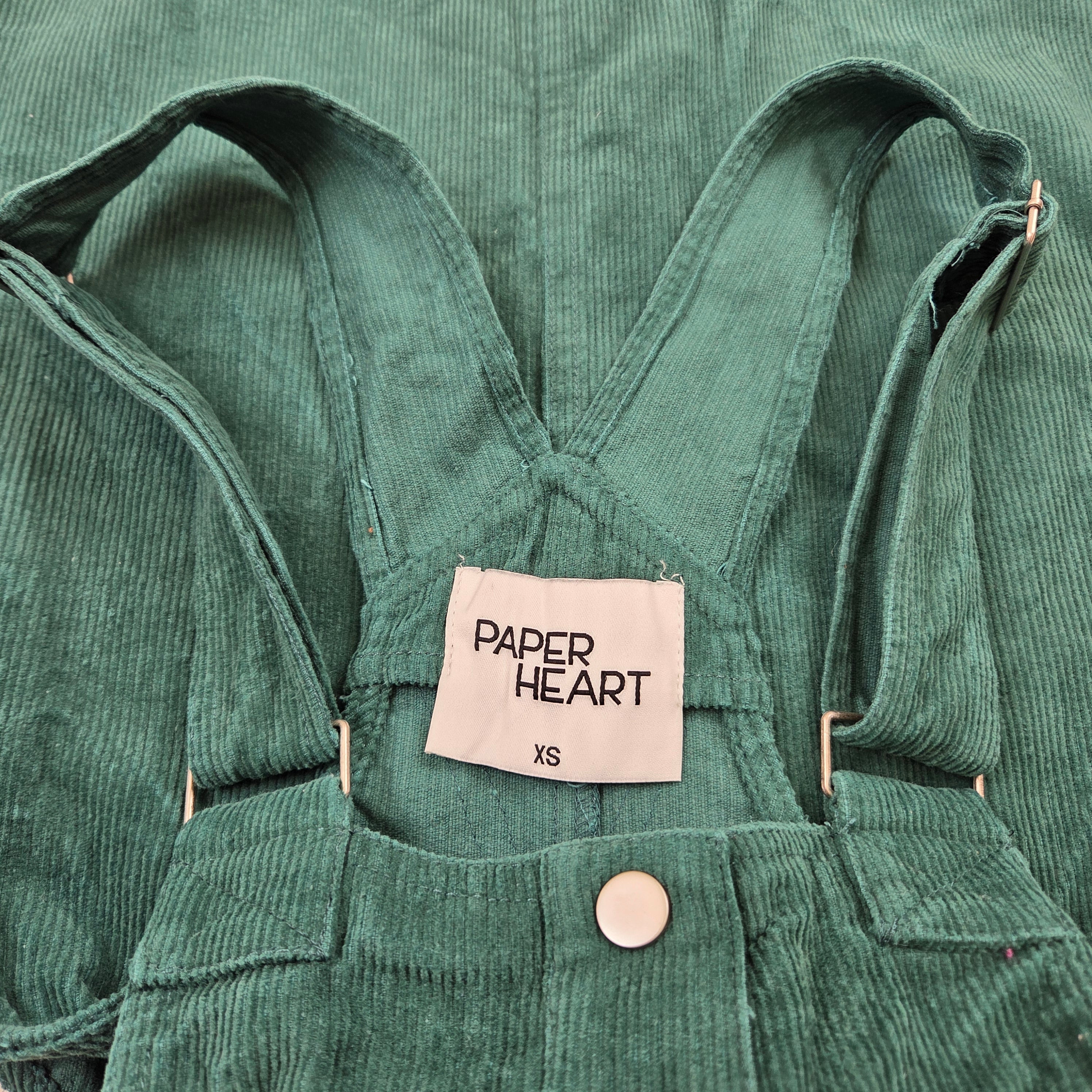 Paper Heart Dark Green Overalls Dress
