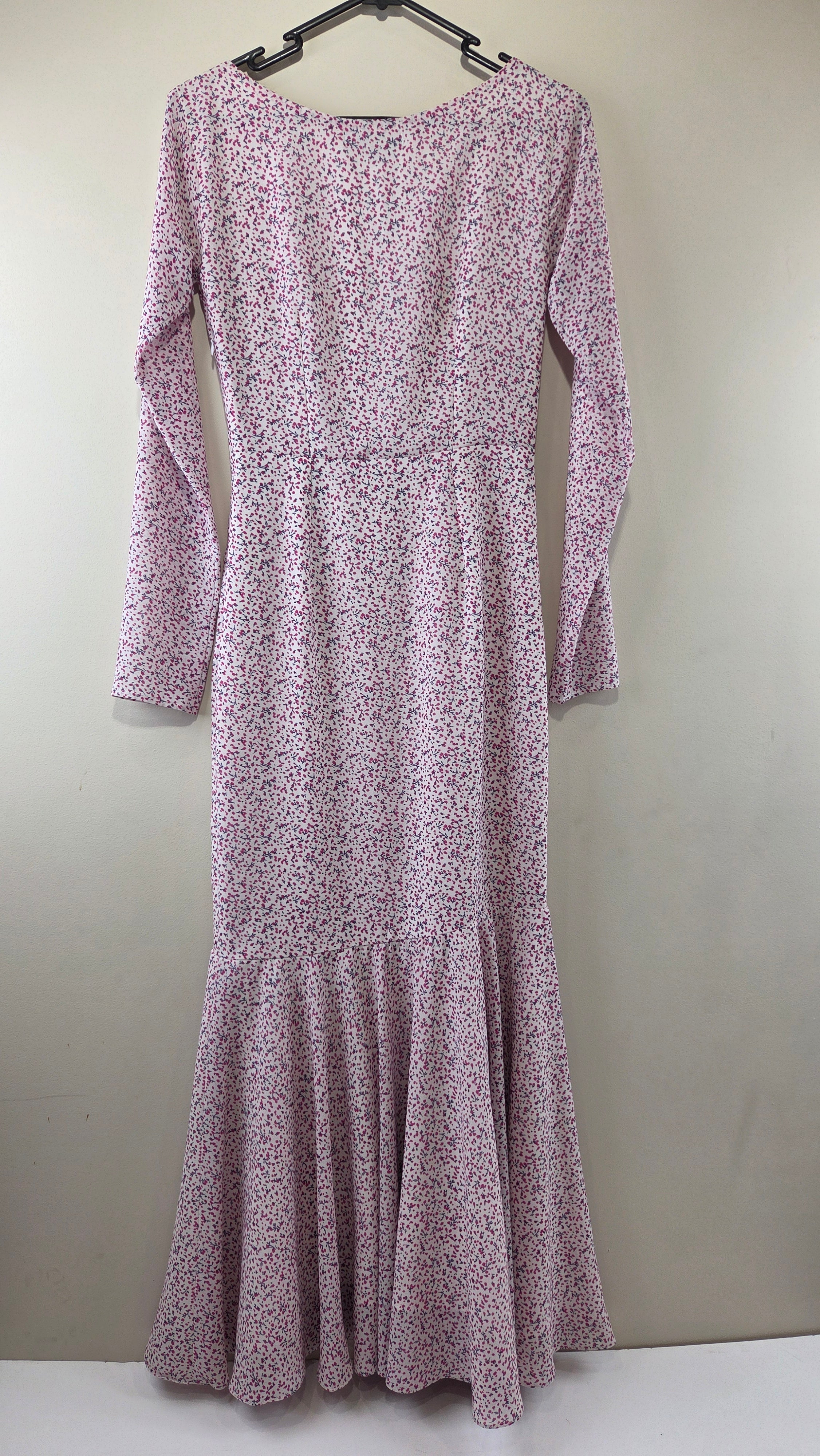 The Silky Thread Pink Floral Long Sleeve Dress