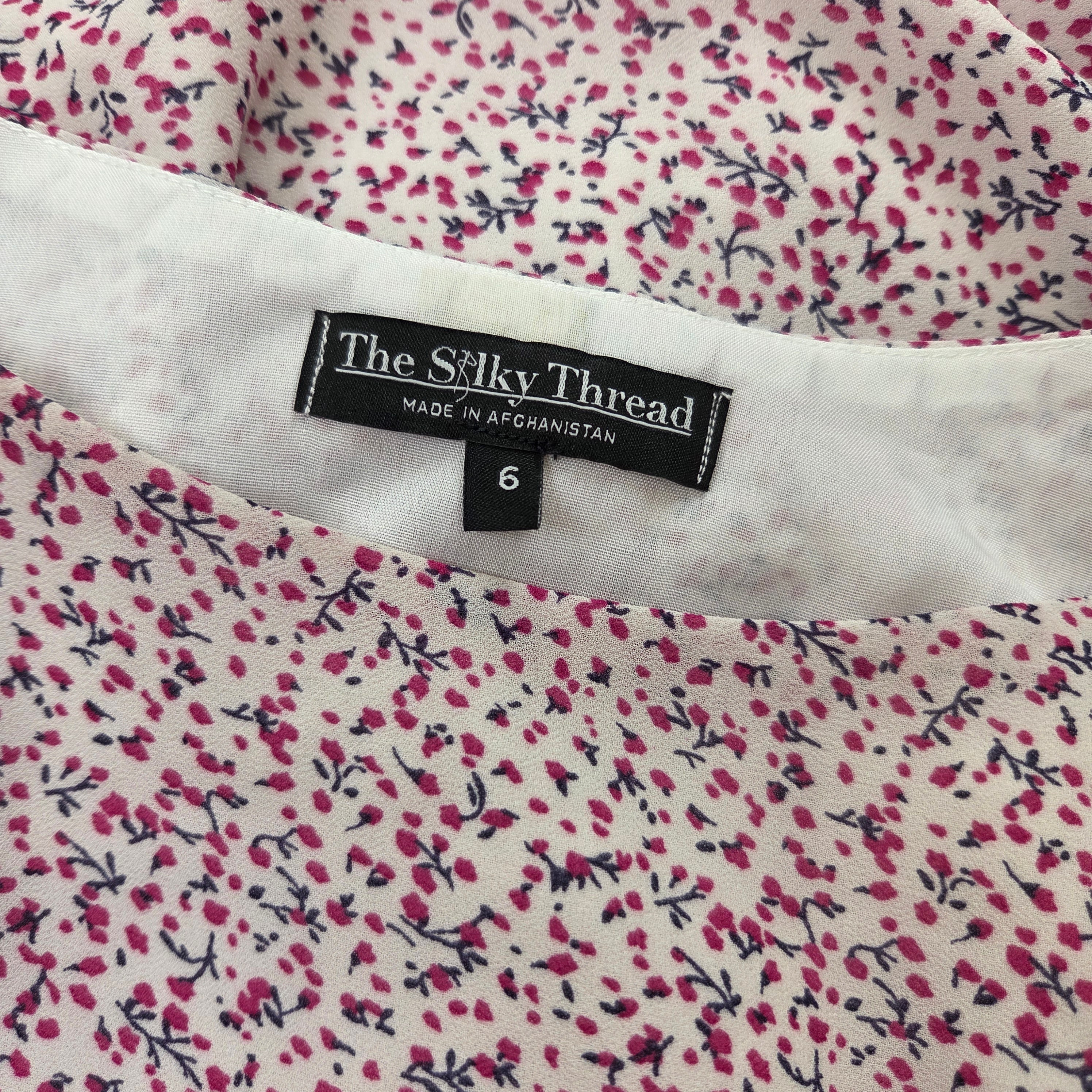 The Silky Thread Pink Floral Long Sleeve Dress