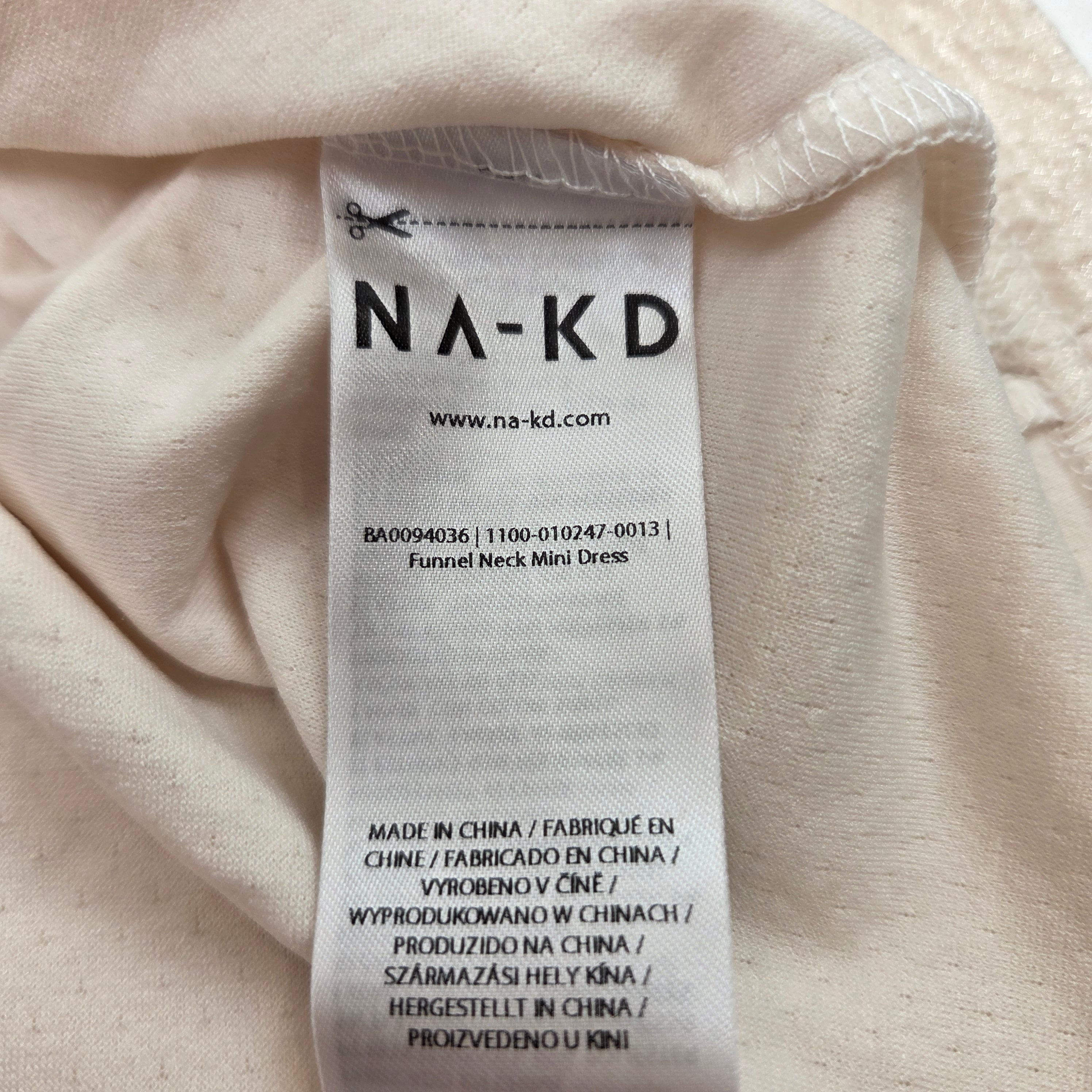 NA-KD Cream Shimmer Dress (New)