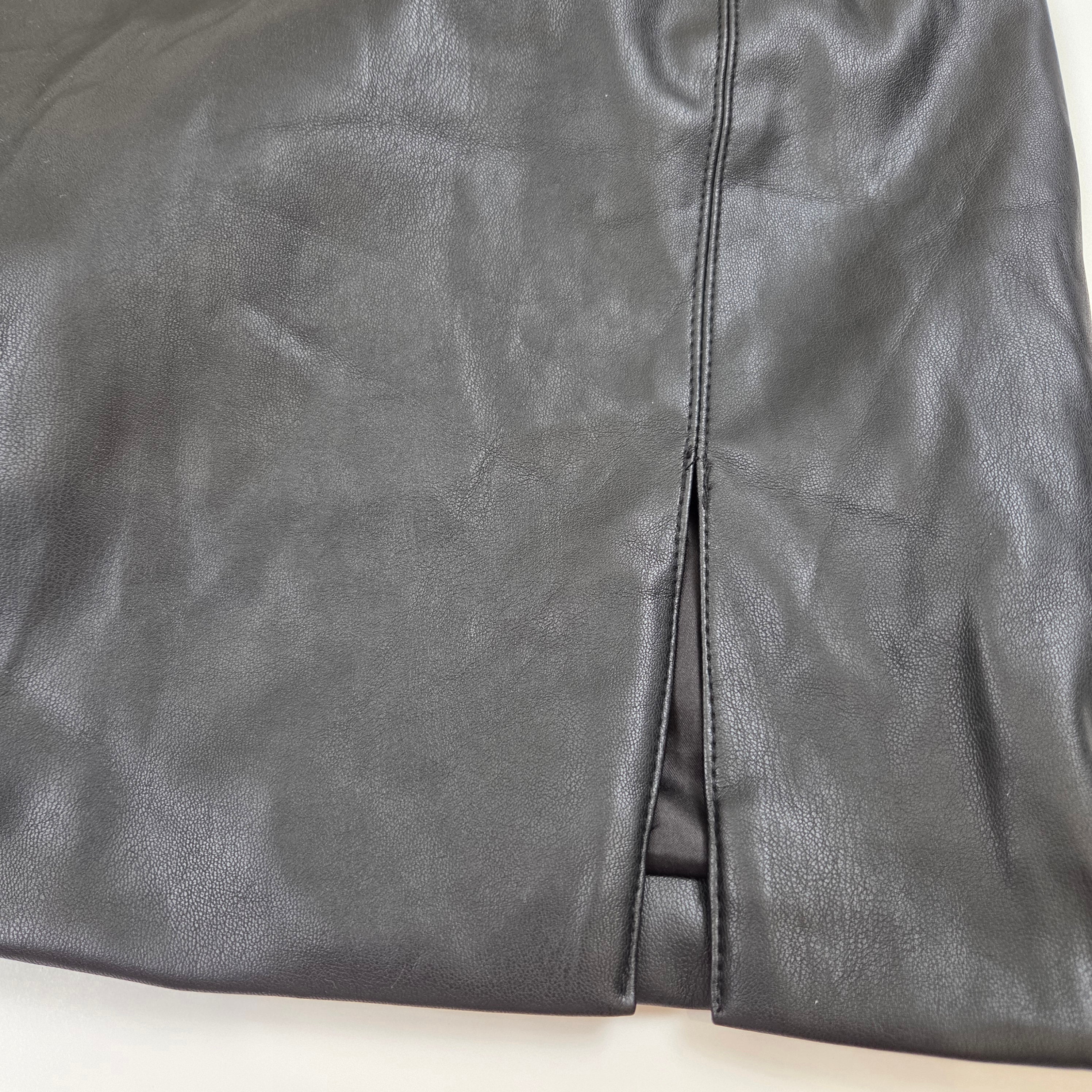 Jorge Black Faux Leather Mini Skirt