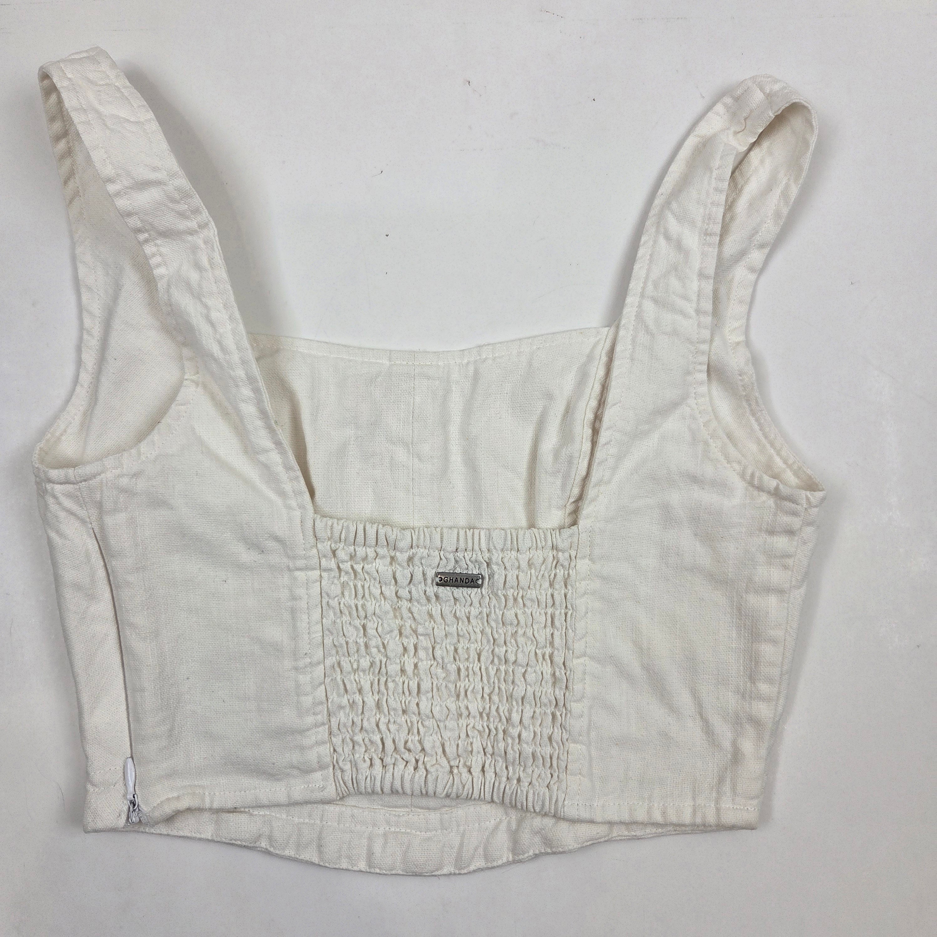 Ghanda White Crop Top