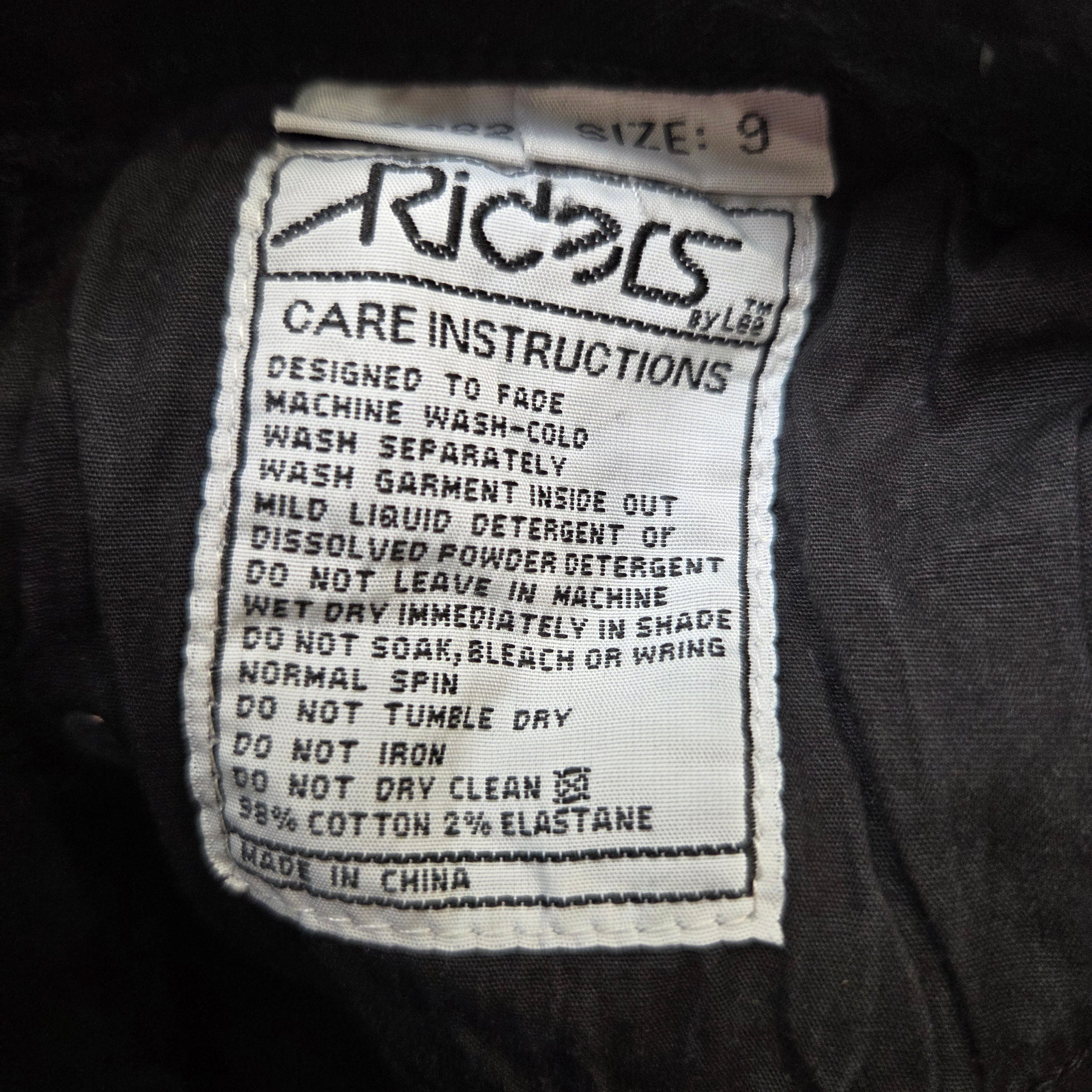Riders By Lee Black Denim Shorts