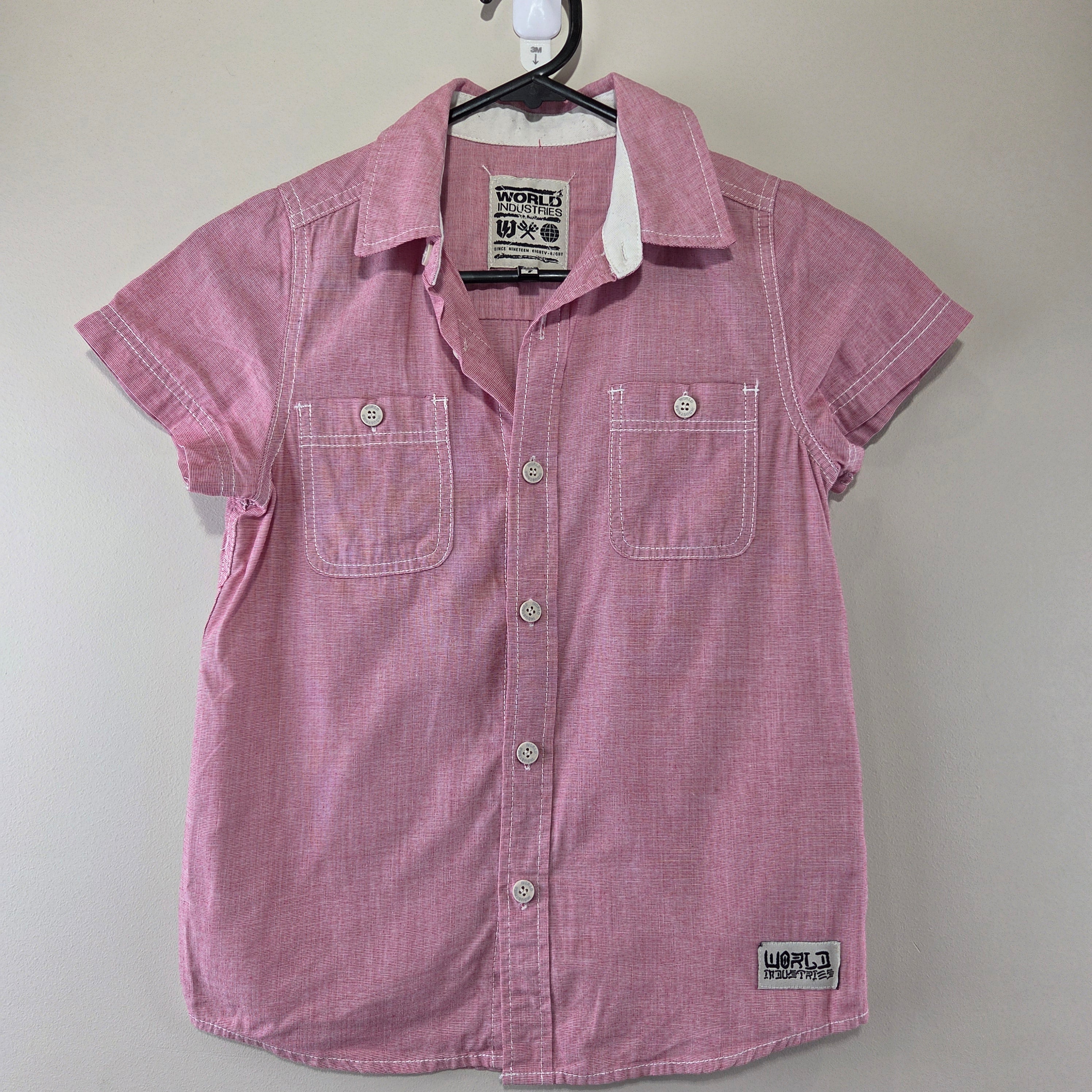 World Industries Boys Pink Long Sleeve Dress Shirt