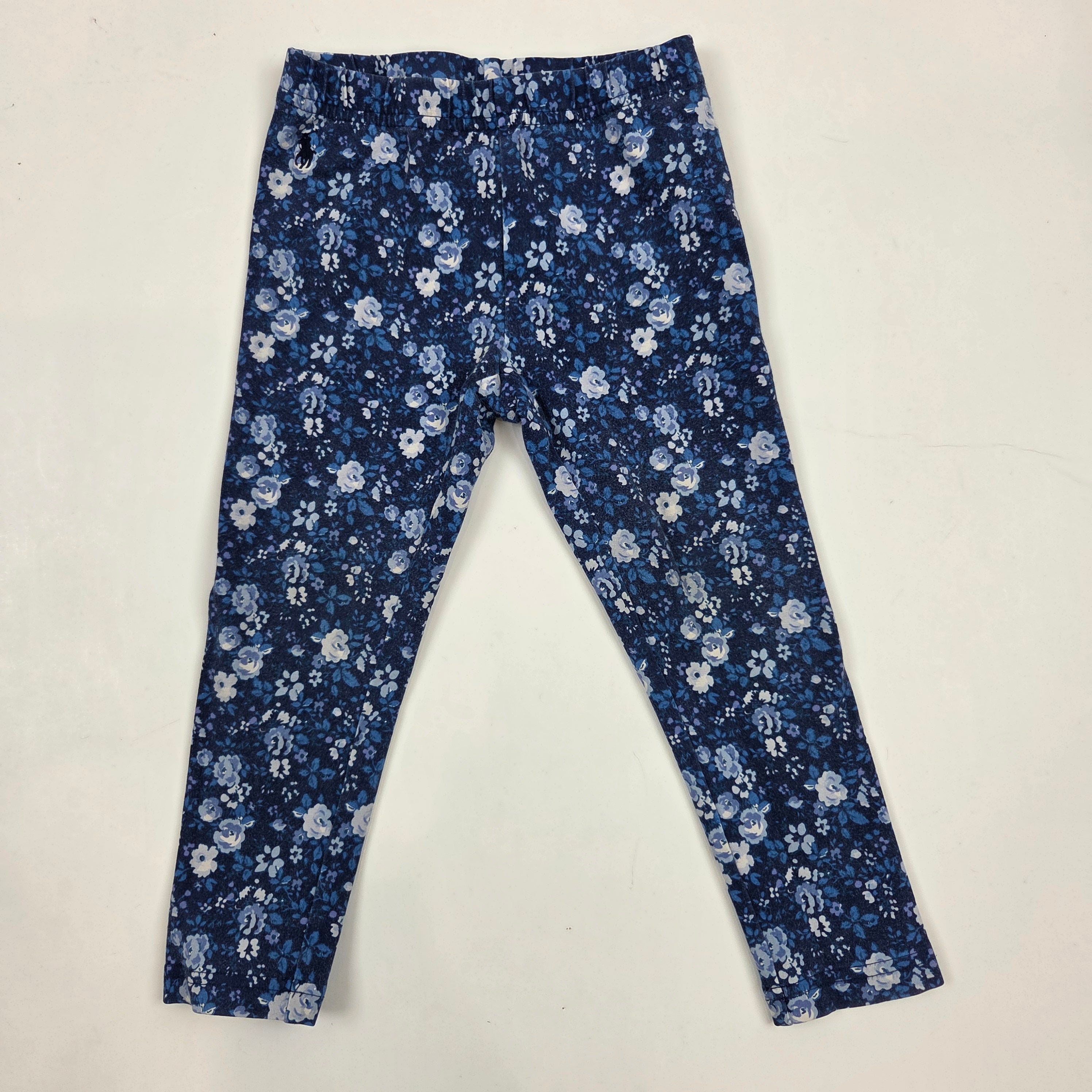 Ralph Lauren Girls Blue Flower Leggings
