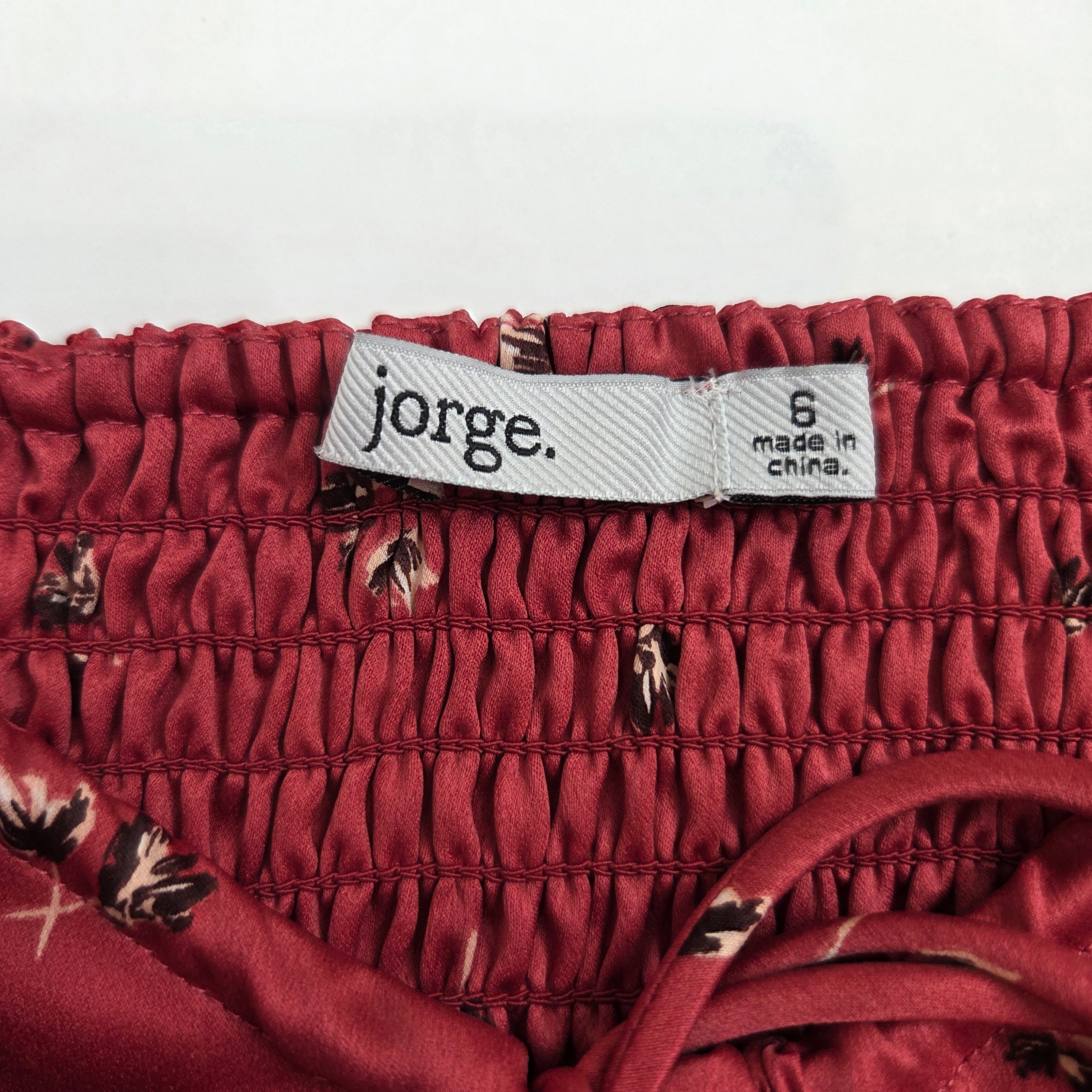 Jorge Red Satin Crop Top
