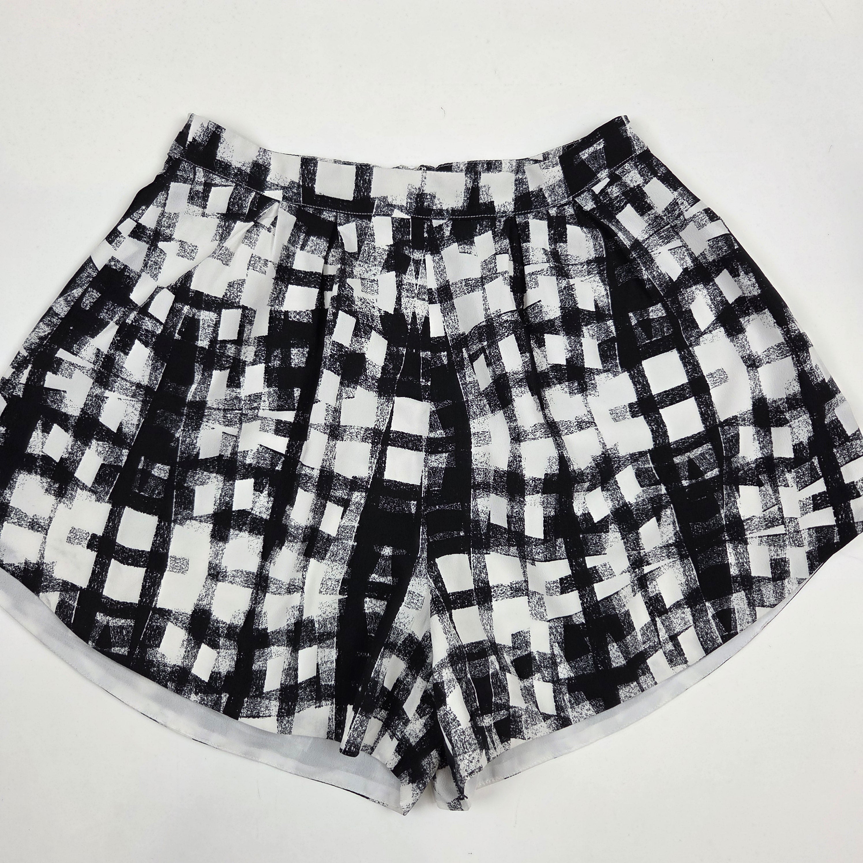 Neon Blonde Black & White Patterned Shorts
