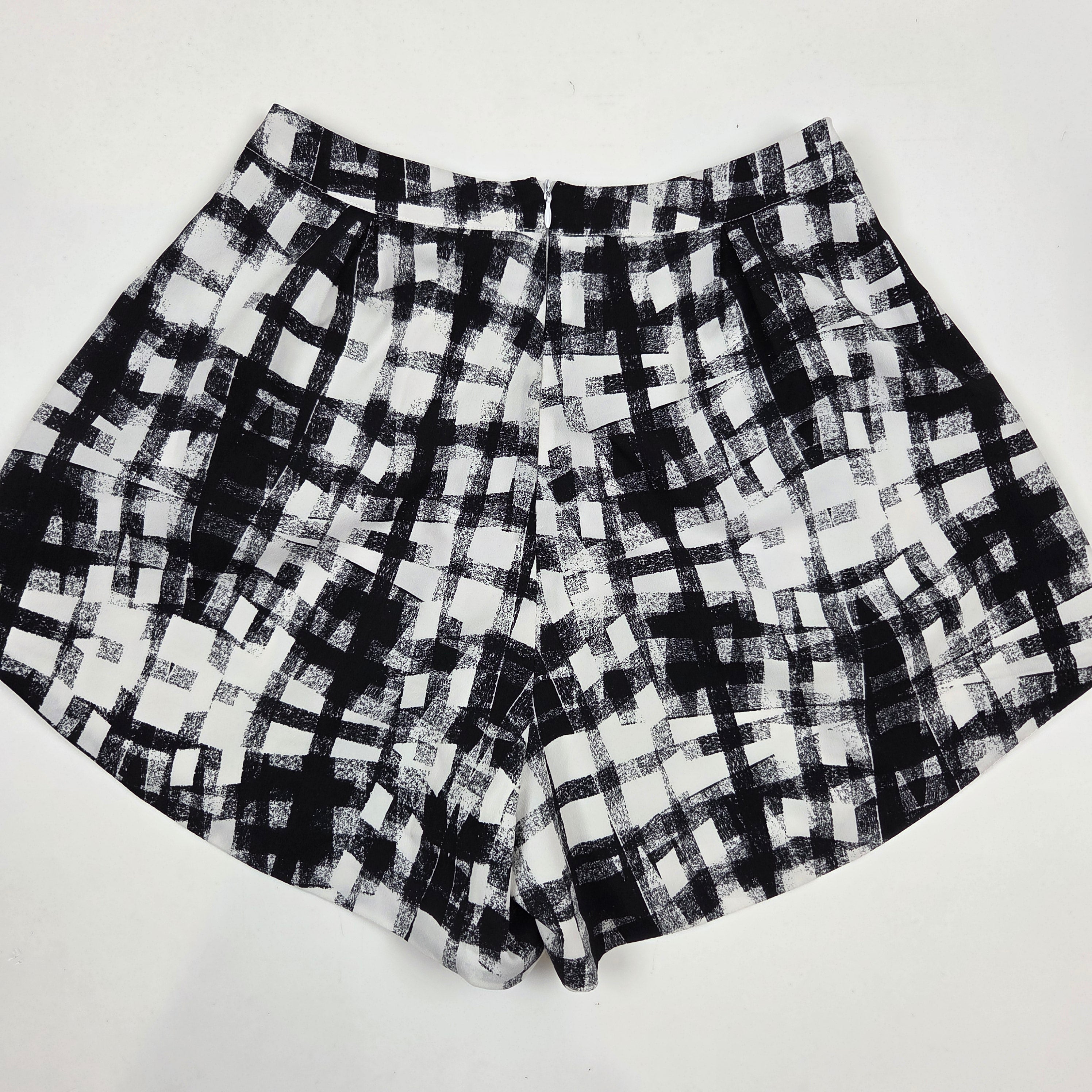 Neon Blonde Black & White Patterned Shorts