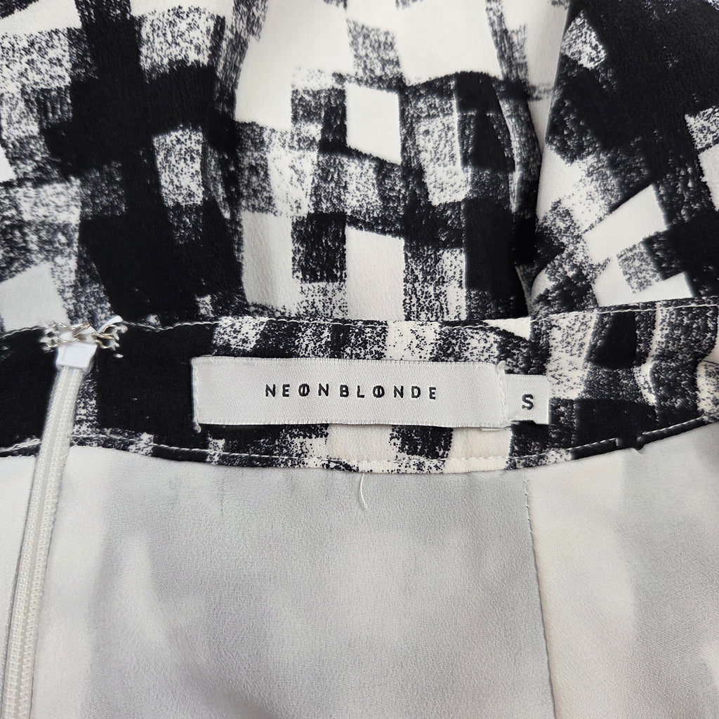 Neon Blonde Black & White Patterned Shorts