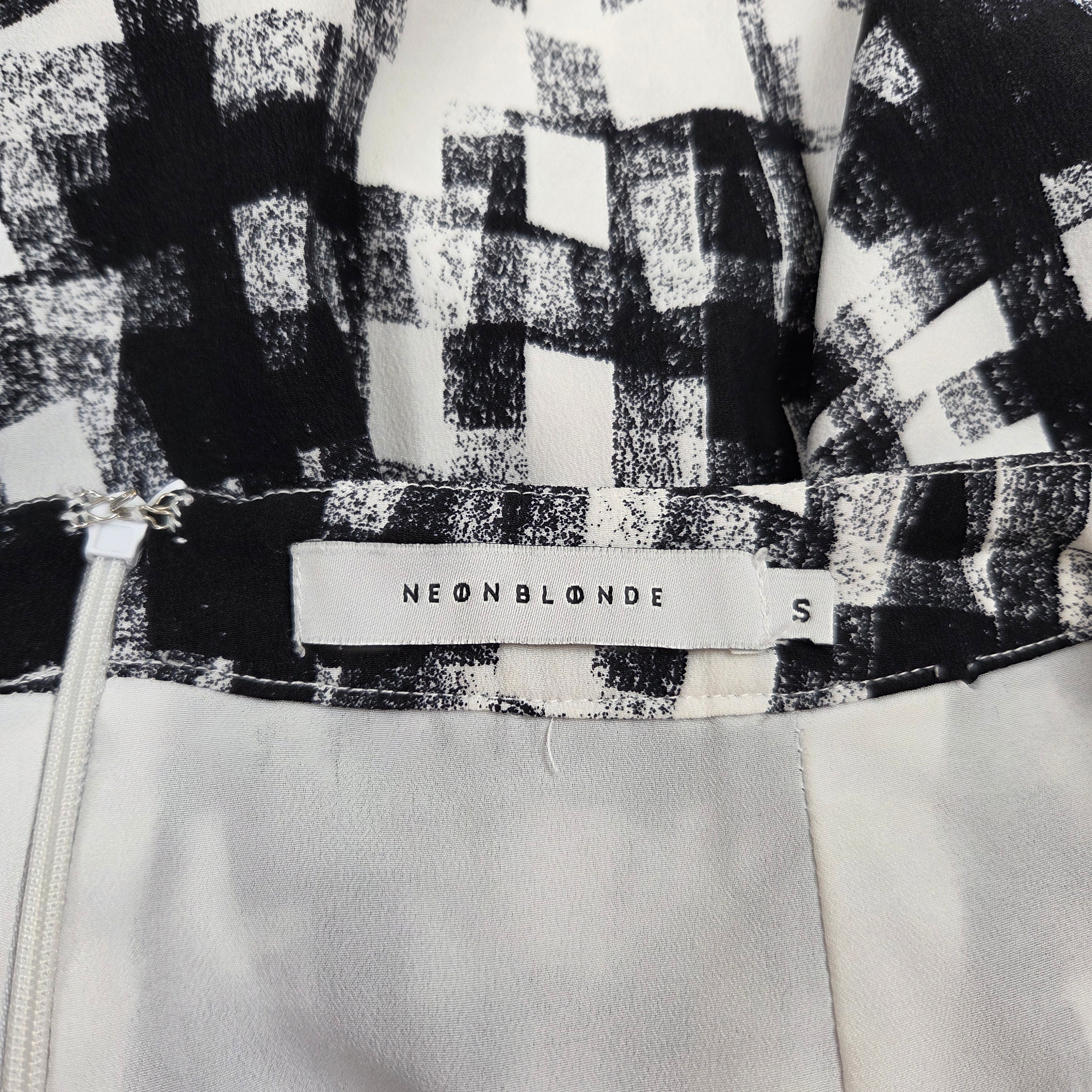 Neon Blonde Black & White Patterned Shorts