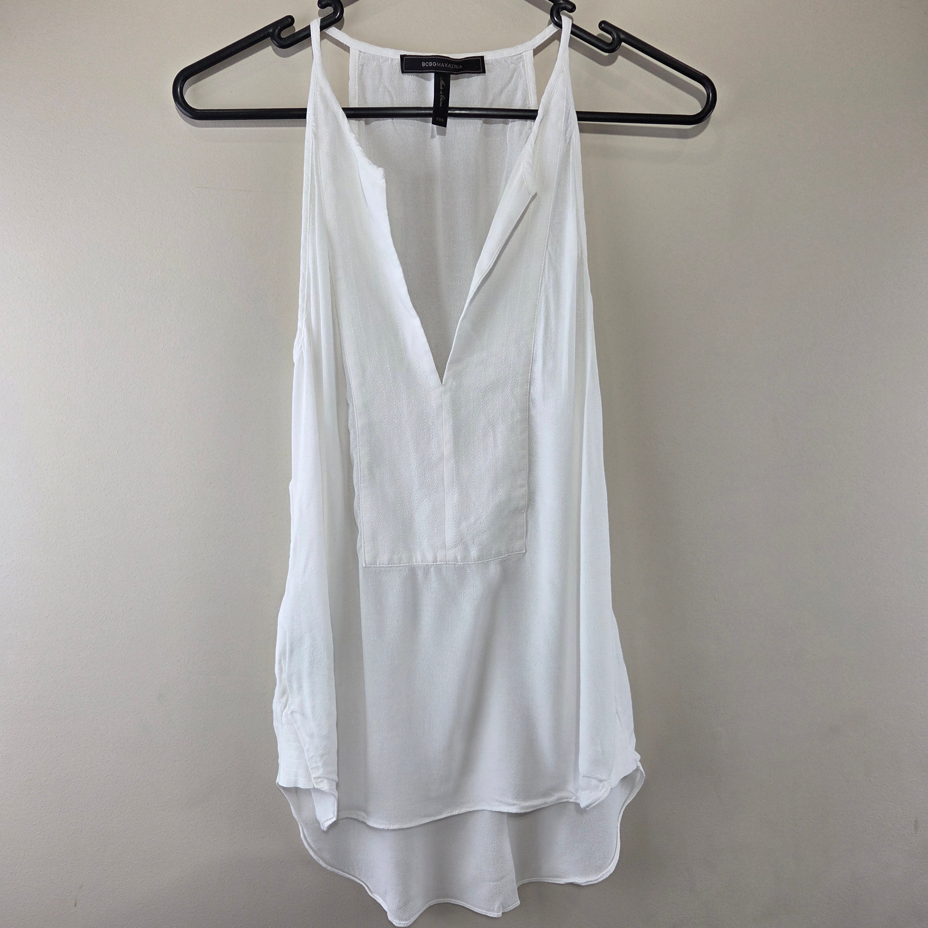 BCBG Maxazria White Sleeveless Top
