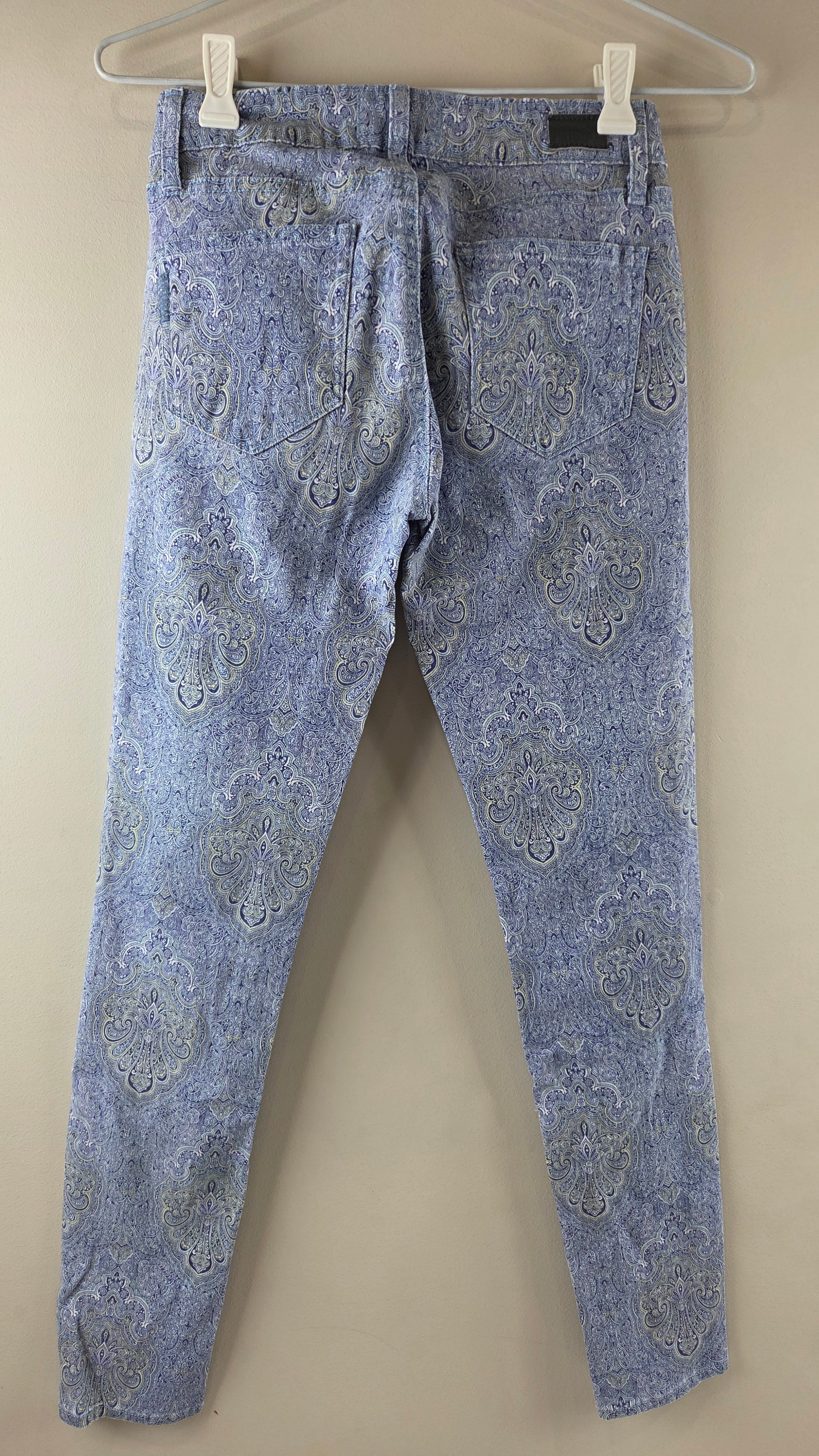Paige Paisley Blue Verdugo Ultra Skinny Jeans