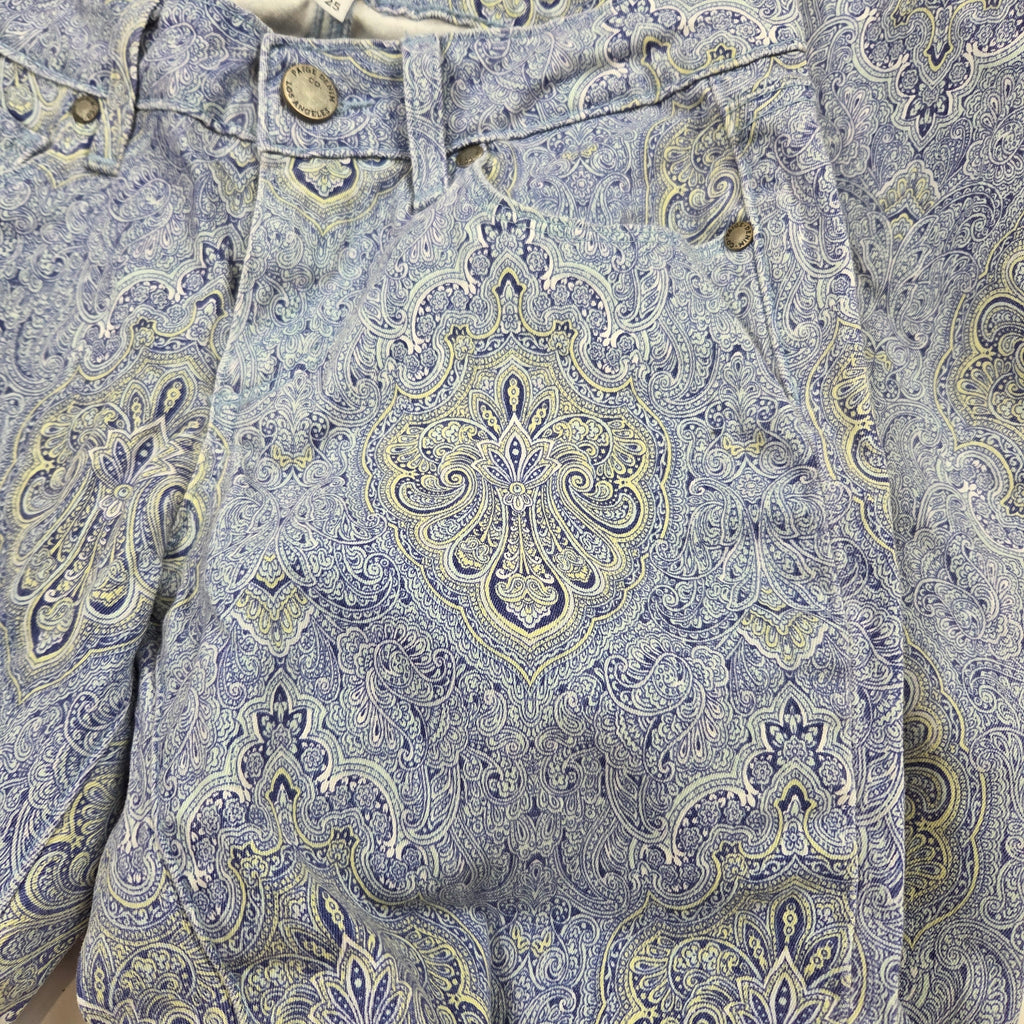 Paige Paisley Blue Verdugo Ultra Skinny Jeans