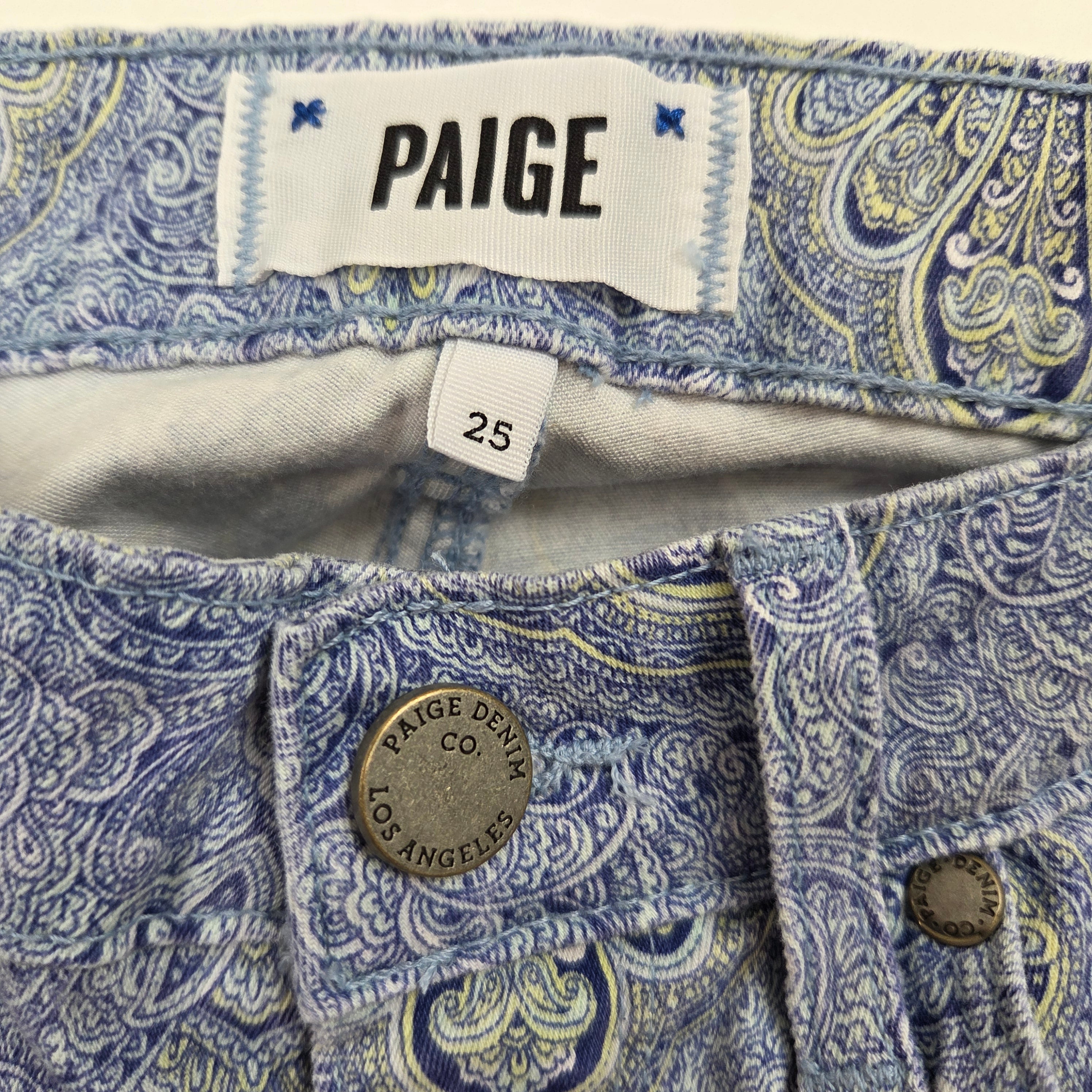 Paige Paisley Blue Verdugo Ultra Skinny Jeans